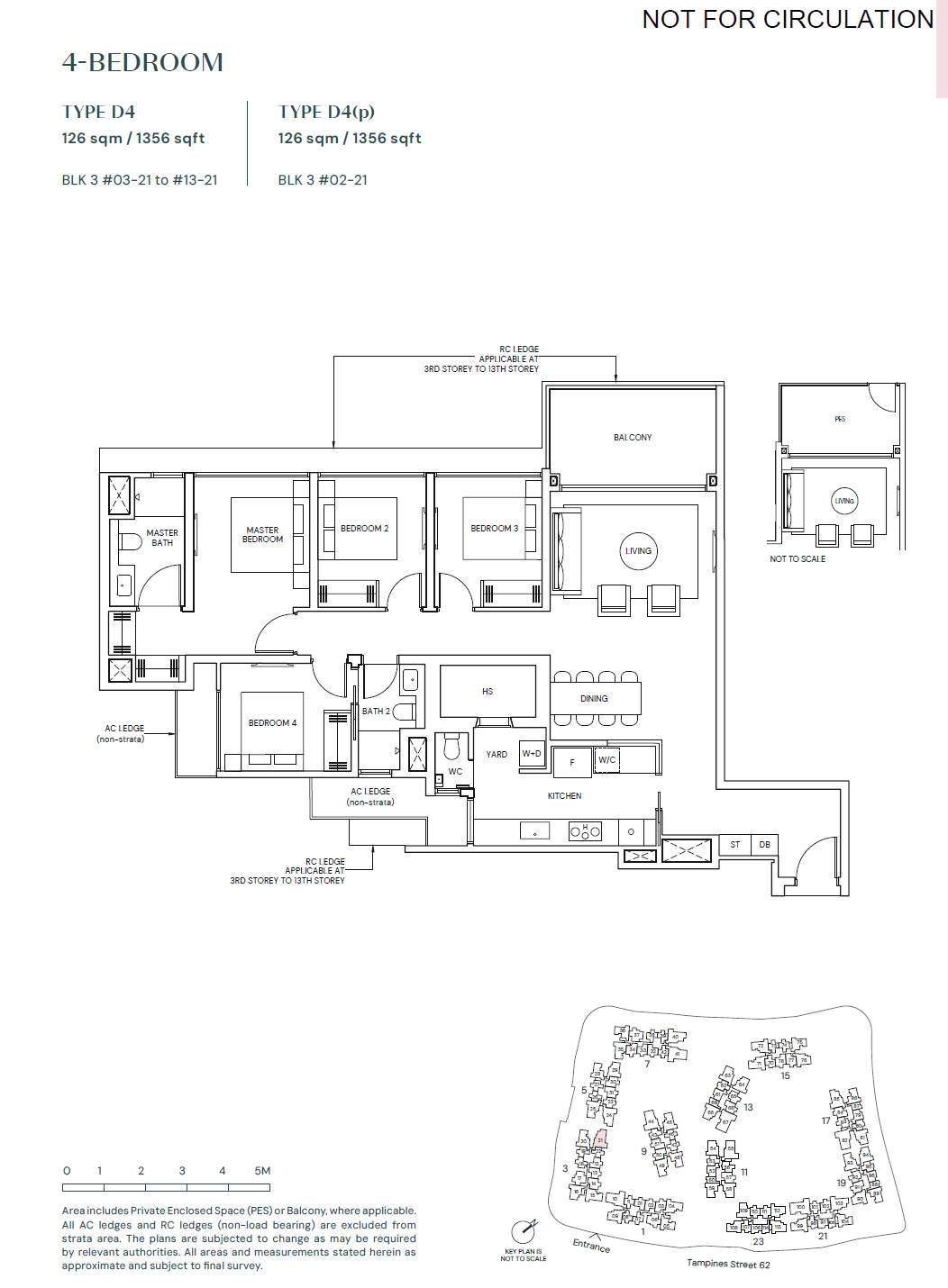 Parktown Residence, floor plan D4 (4 Bedroom)