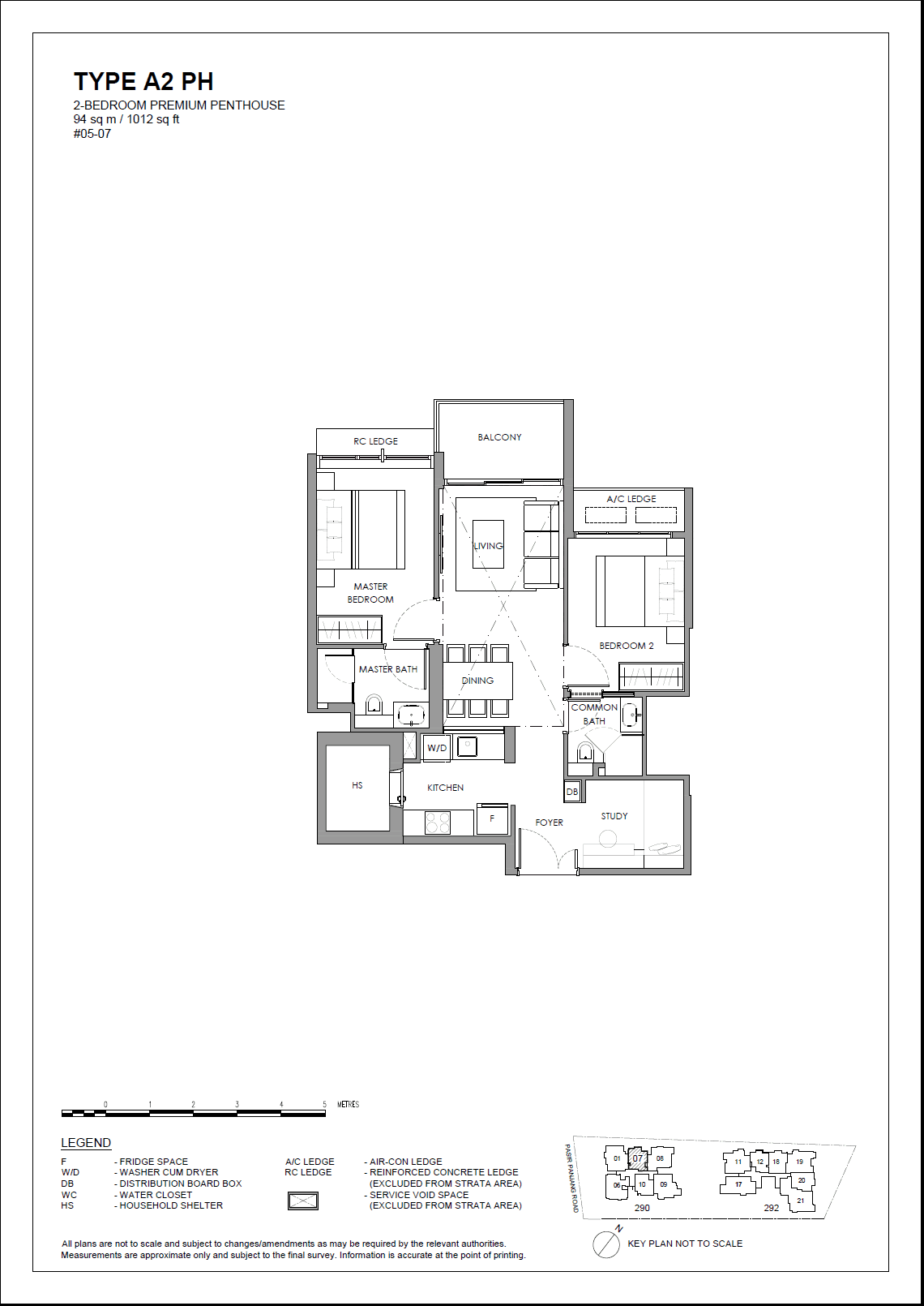 The Hillshore, floor plan A2 PH (2 Bedroom Premium Penthouse)