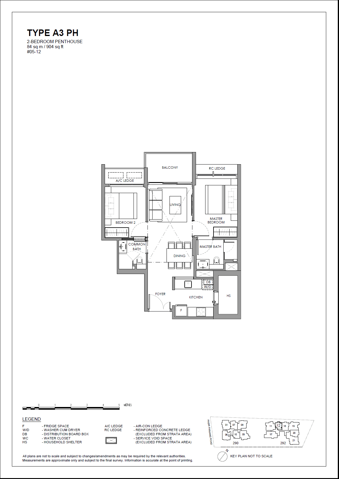 The Hillshore, floor plan A3 PH (2 Bedroom Penthouse)