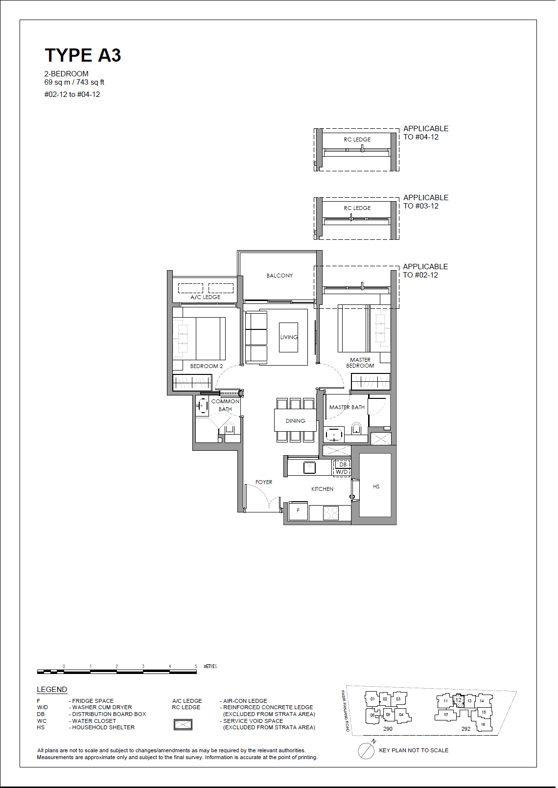 The Hillshore, floor plan A3 (2 Bedroom)
