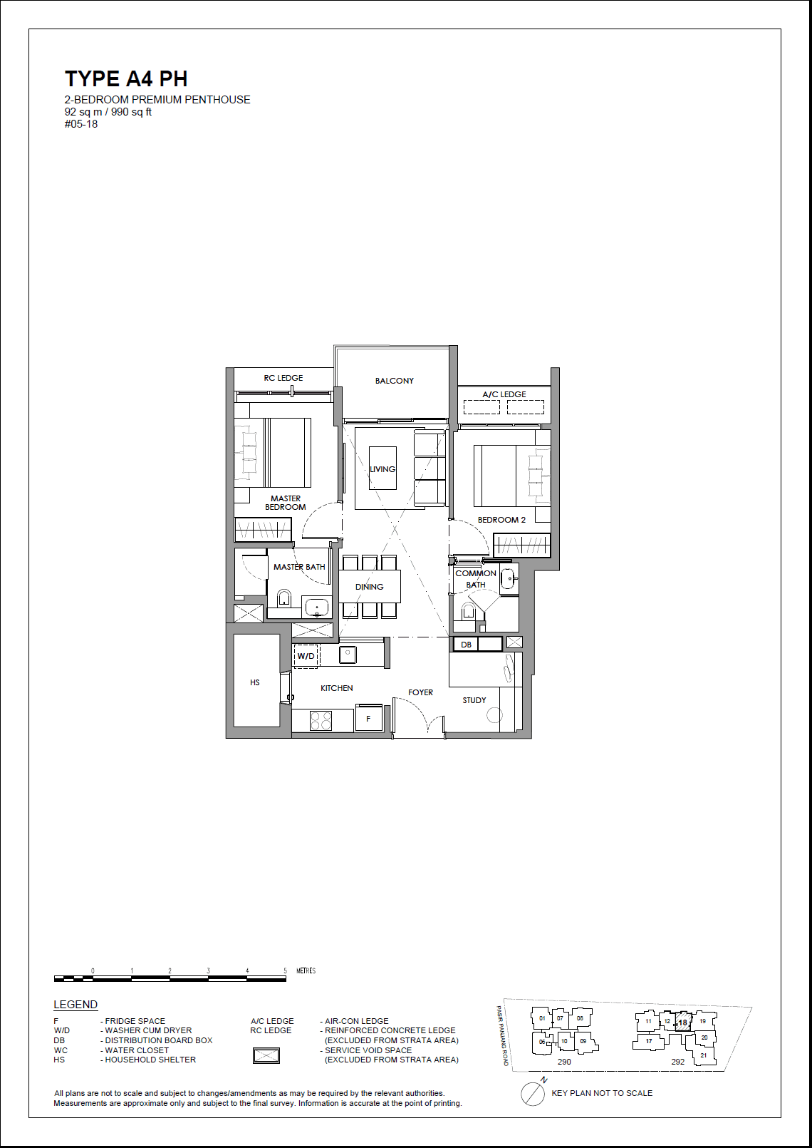 The Hillshore, floor plan A4 PH (2 Bedroom Premium Penthouse)