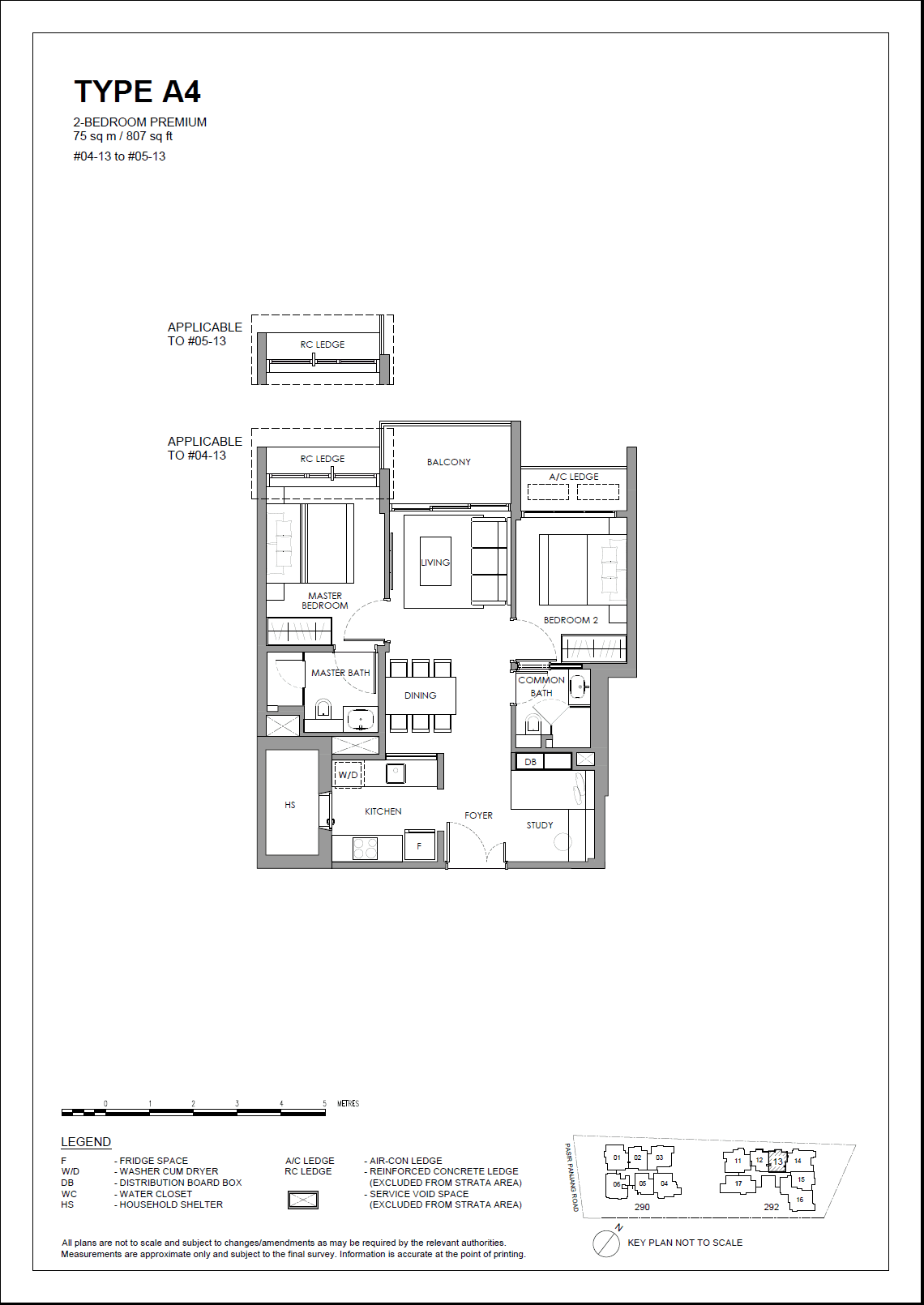 The Hillshore, floor plan A4 (2 Bedroom Premium)