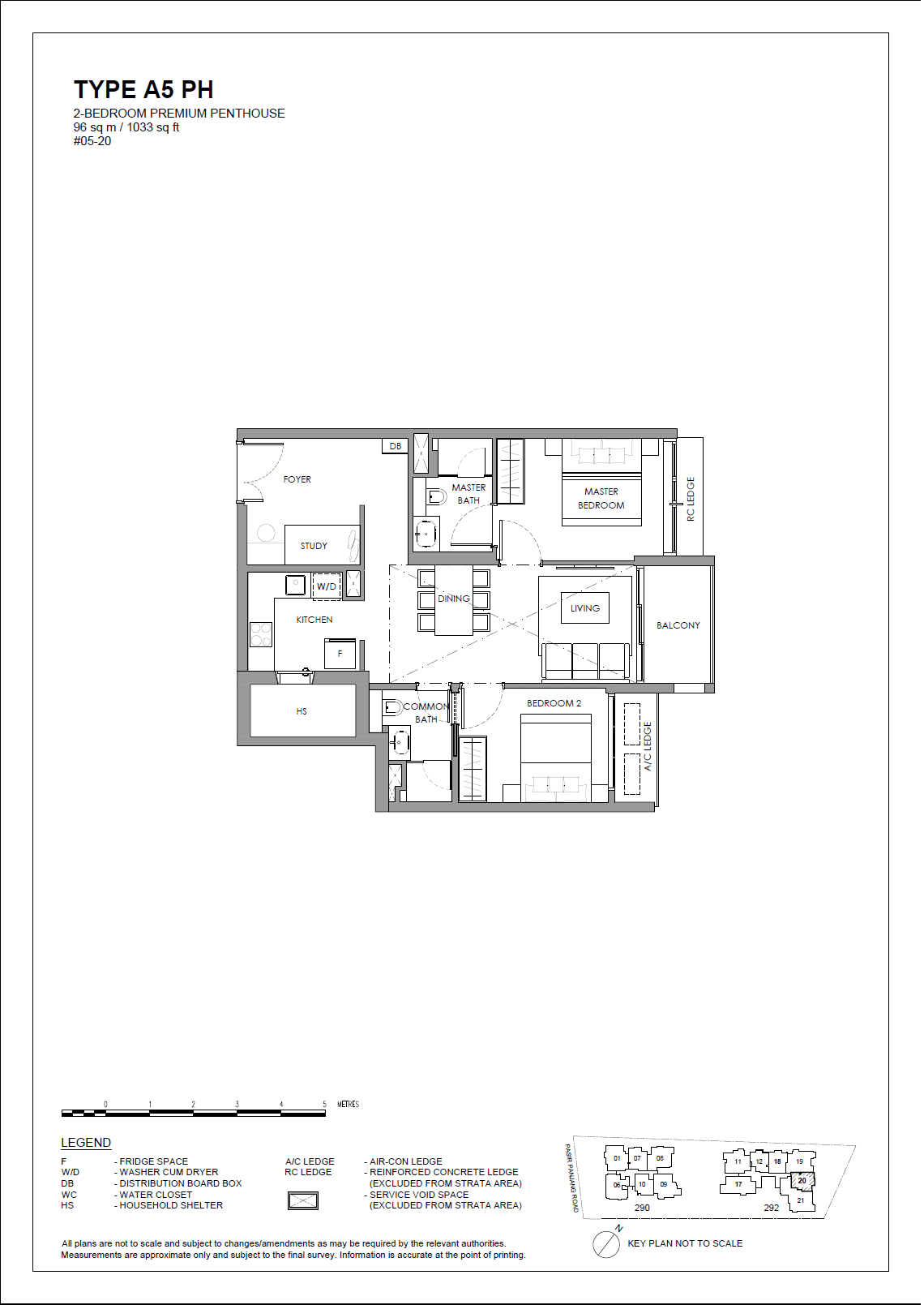 The Hillshore, floor plan A5 PH (2 Bedroom Premium Penthouse)