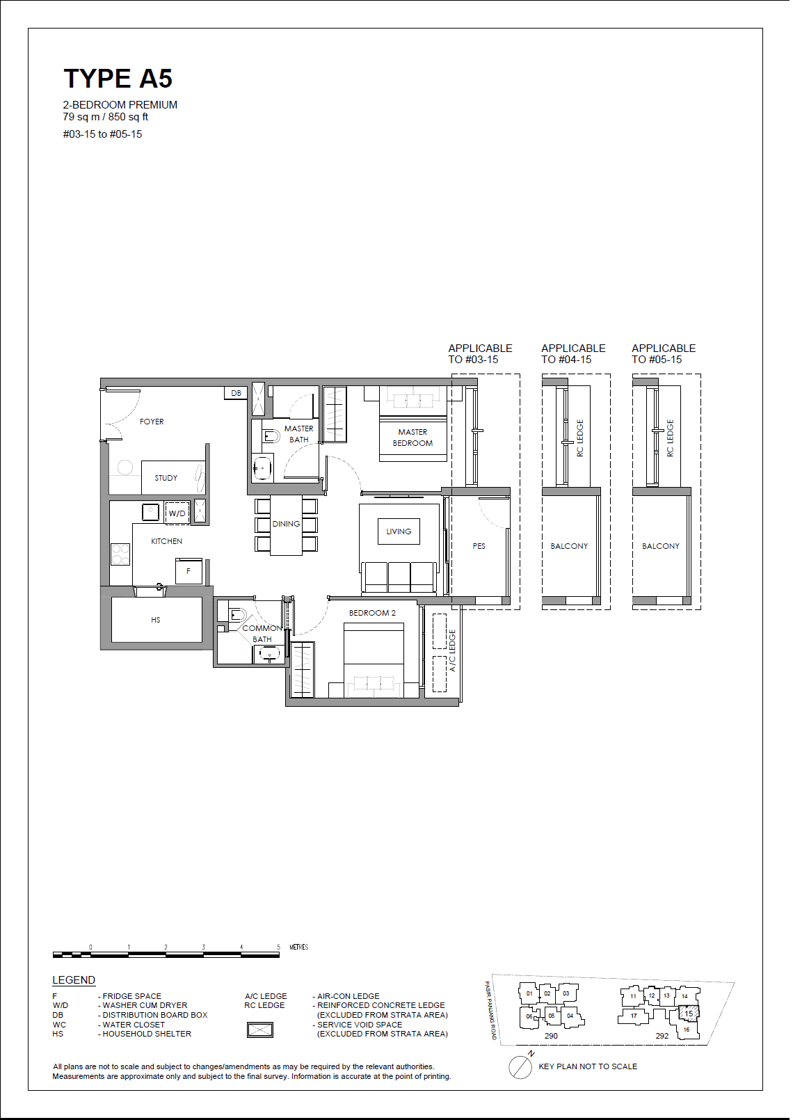The Hillshore, floor plan A5 (2 Bedroom Premium)