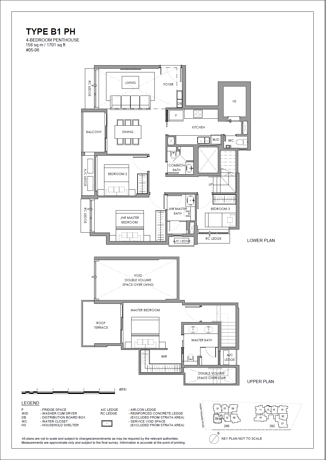 The Hillshore, floor plan B1 PH (4 Bedroom Penthouse)