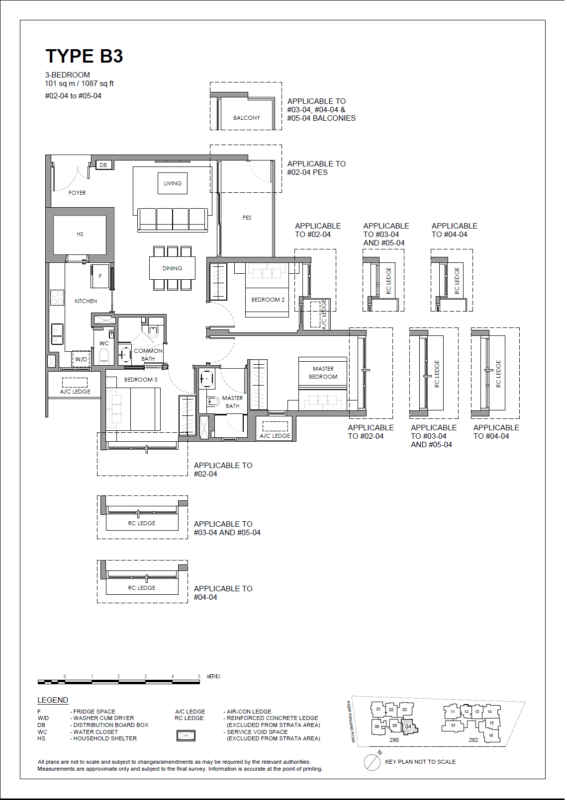 The Hillshore, floor plan B3 (3 Bedroom)