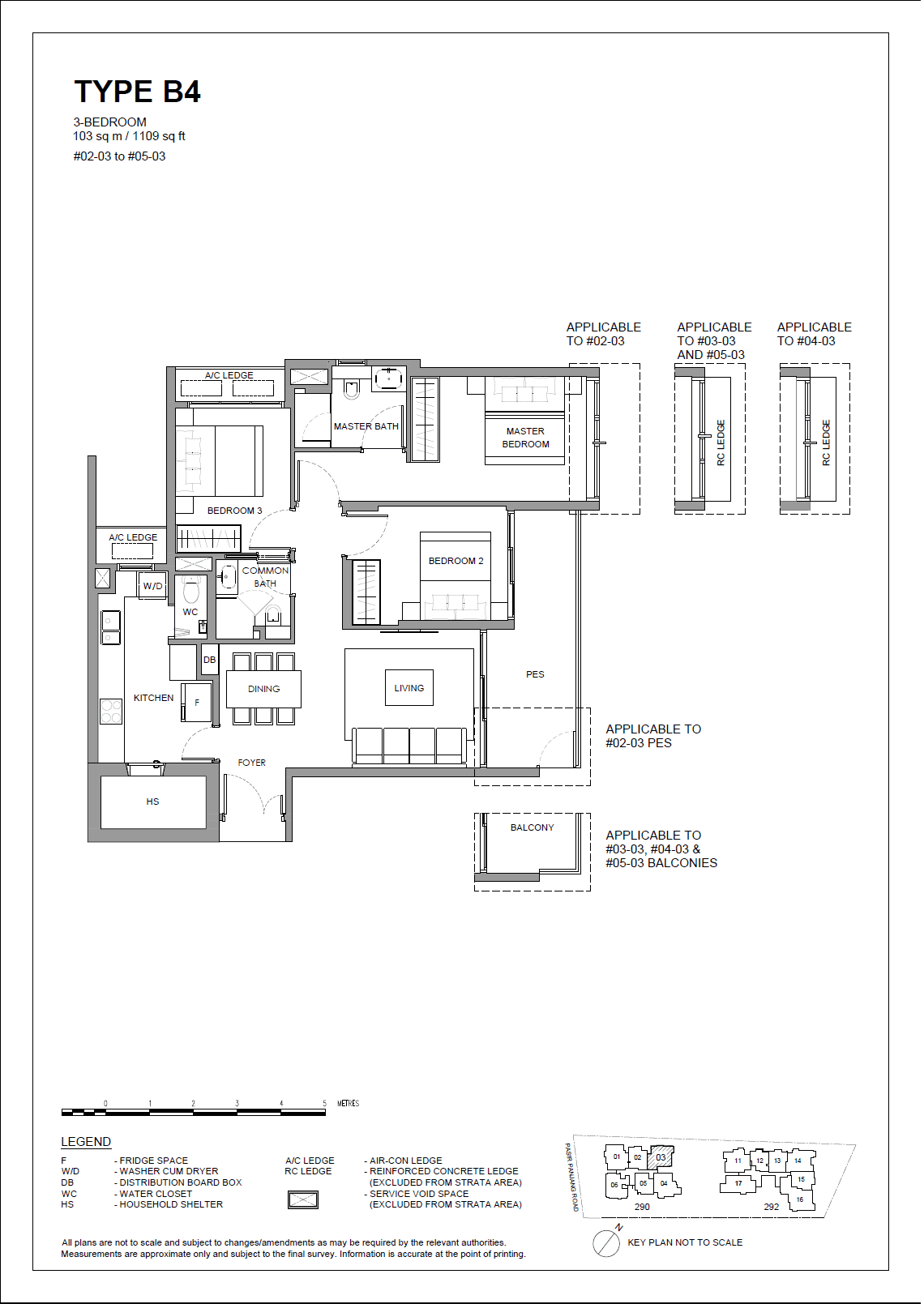 The Hillshore, floor plan B4 (3 Bedroom)