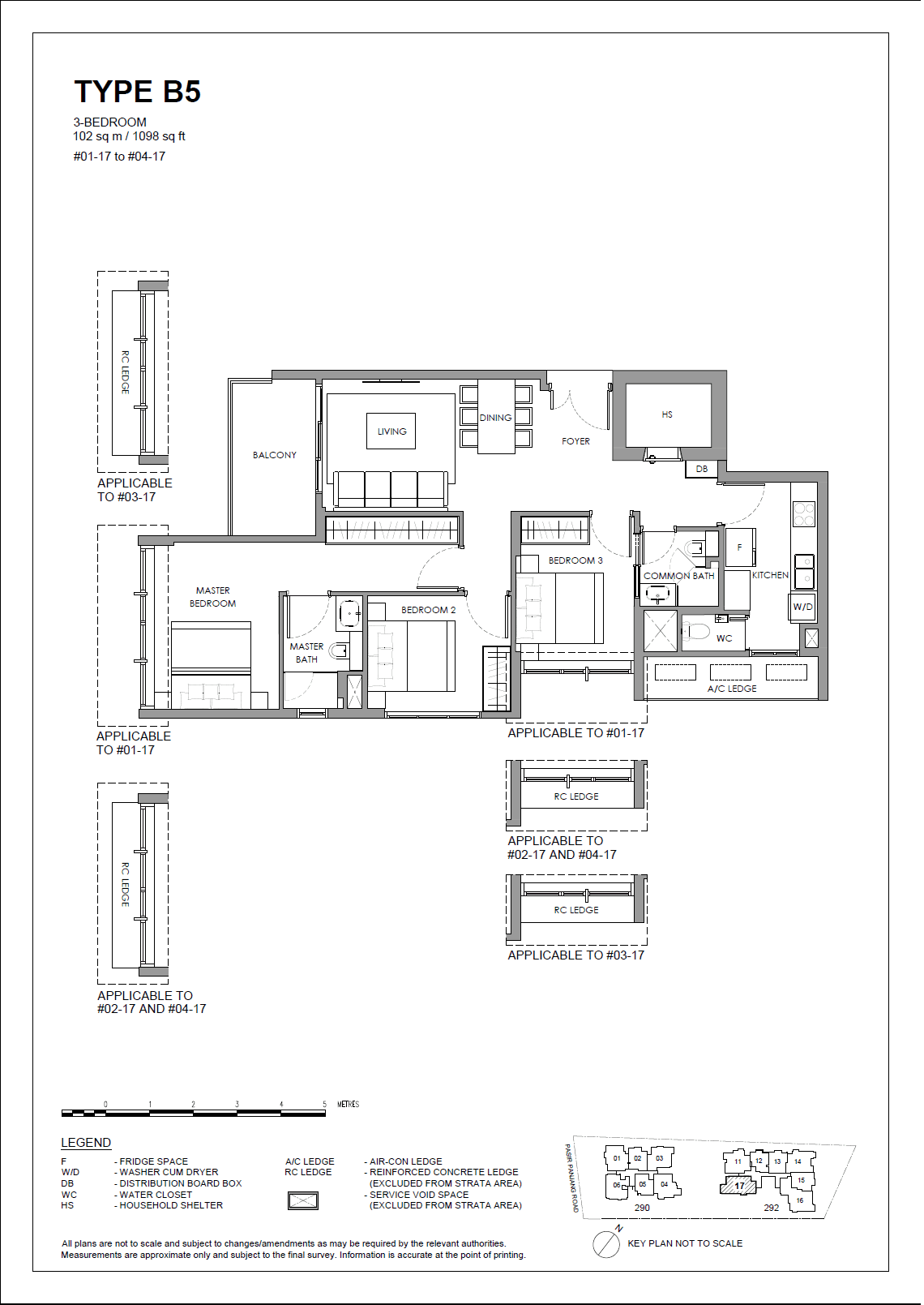 The Hillshore, floor plan B5 (3 Bedroom)