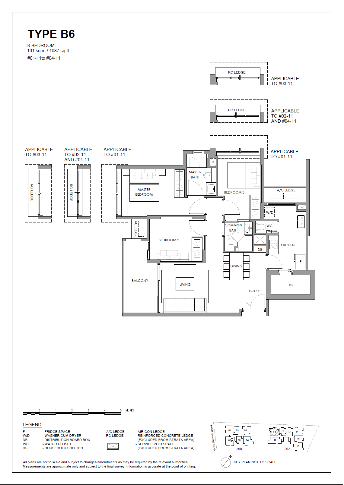 The Hillshore, floor plan B6 (3 Bedroom)