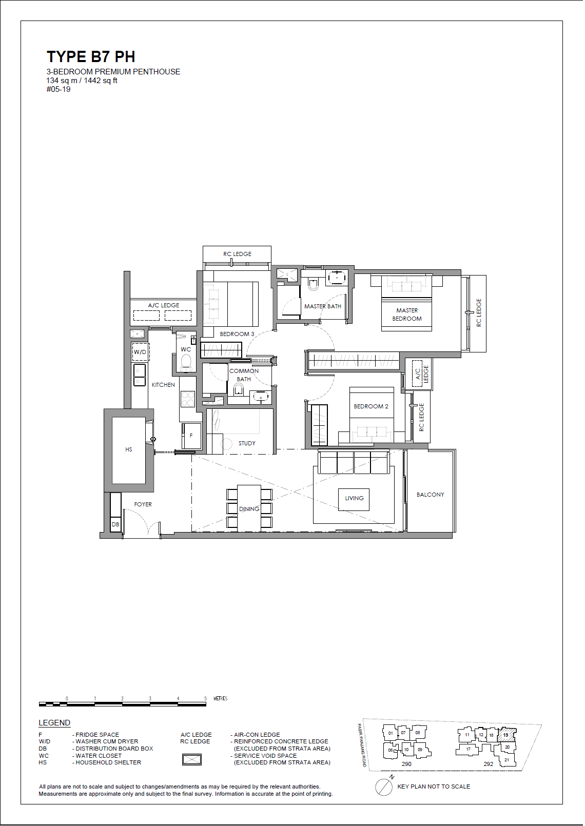 The Hillshore, floor plan B7 PH (3 Bedroom Premium Penthouse)