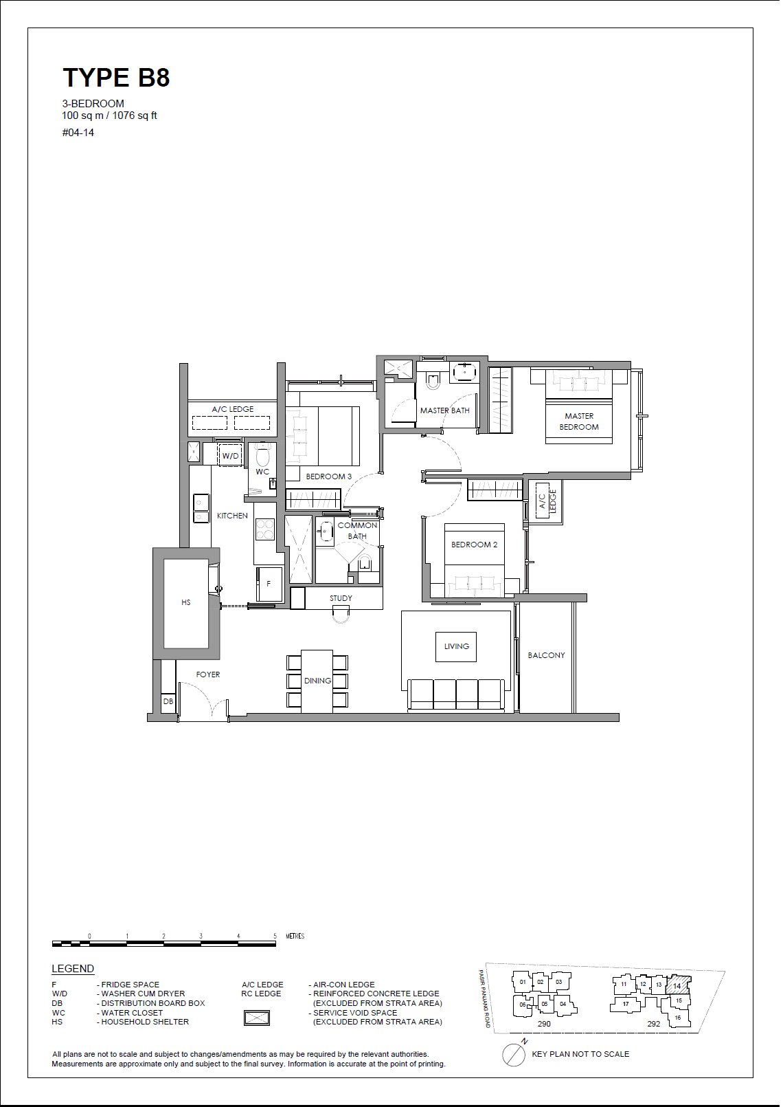 The Hillshore, floor plan B8 (3 Bedroom)