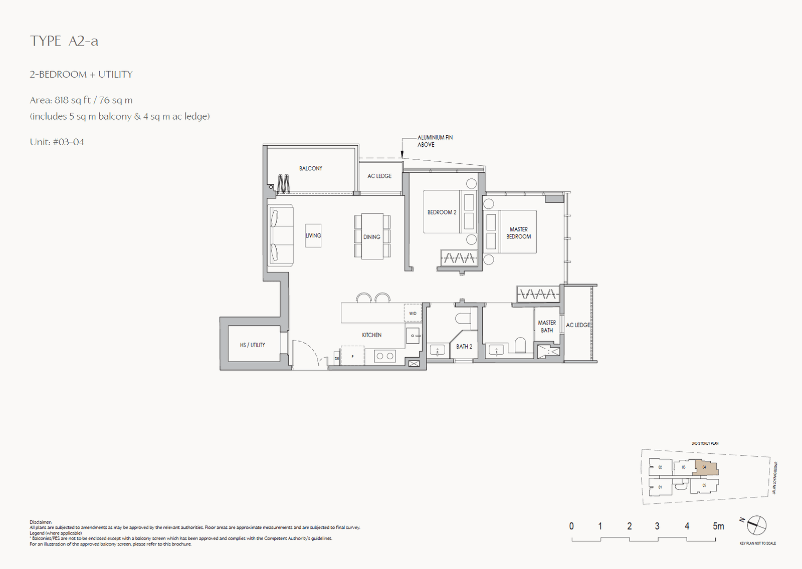 The Shorefront, floor plan A2-a (2 Bedroom + Utility)