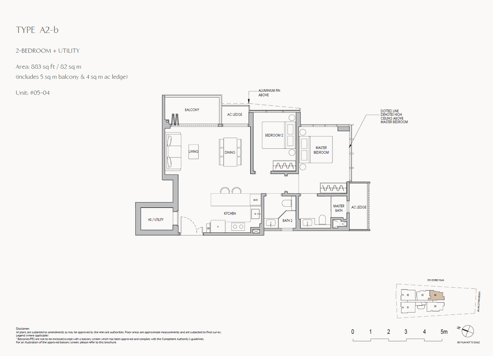 The Shorefront, floor plan A2-b (2 Bedroom + Utility)