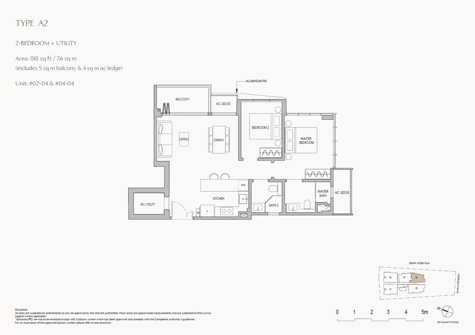The Shorefront, floor plan A2 (2 Bedroom + Utility)