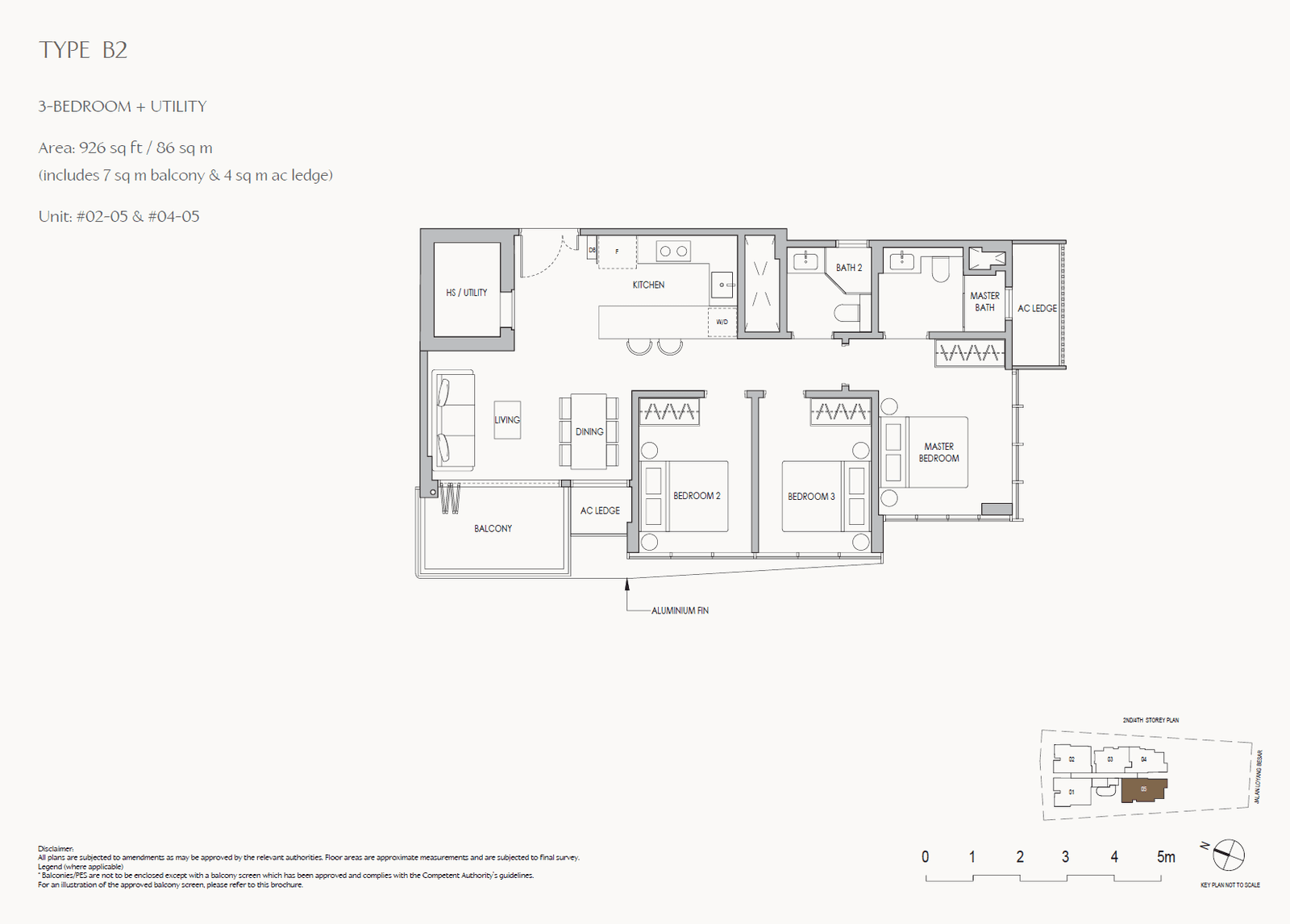The Shorefront, floor plan B2 (3 Bedroom + Utility)