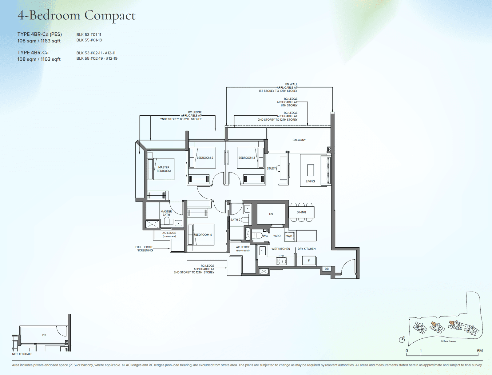 Canberra Crescent Residences, floor plan 4BR-Ca (4 Bedroom Compact)