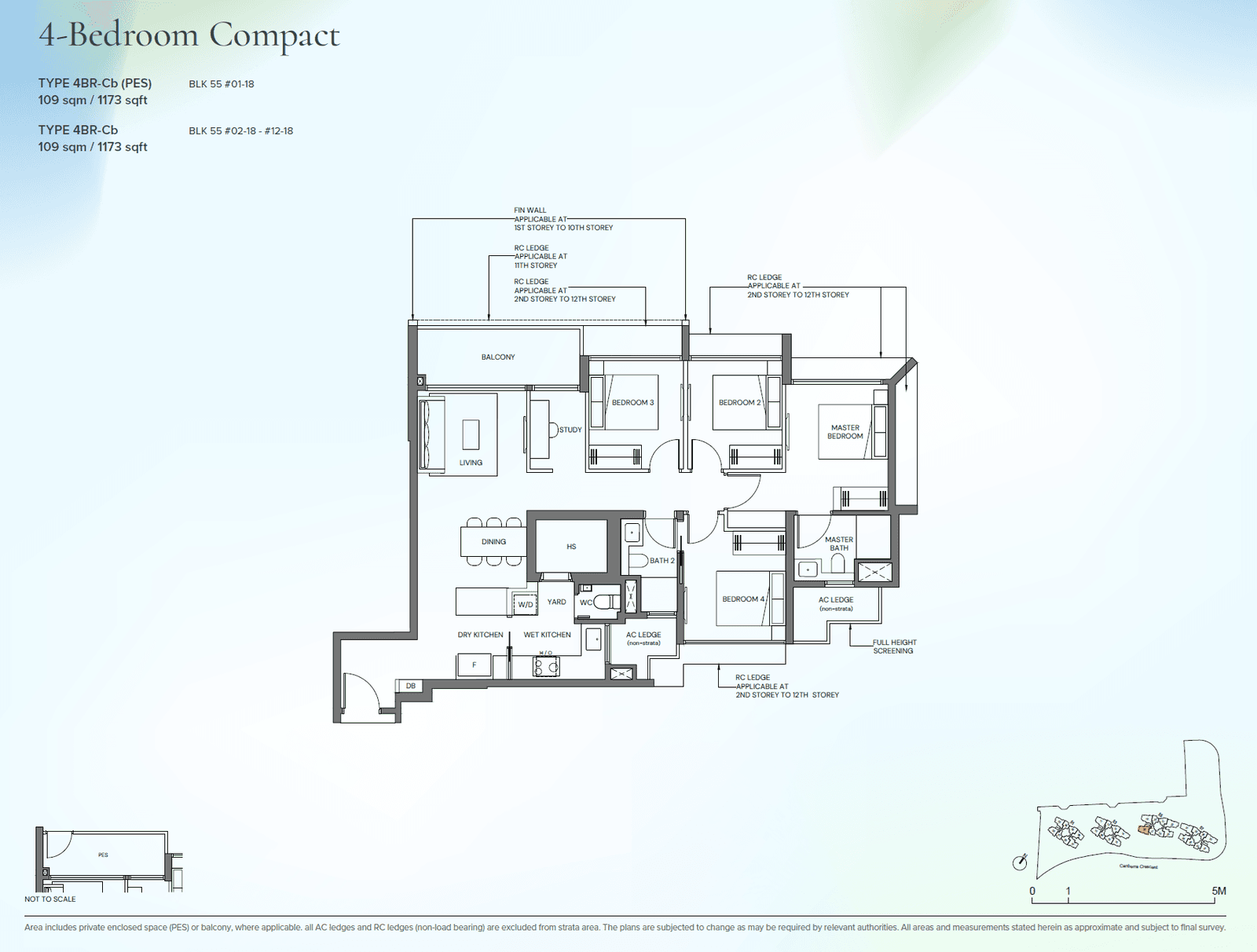 Canberra Crescent Residences, floor plan 4BR-Cb (4 Bedroom Compact)
