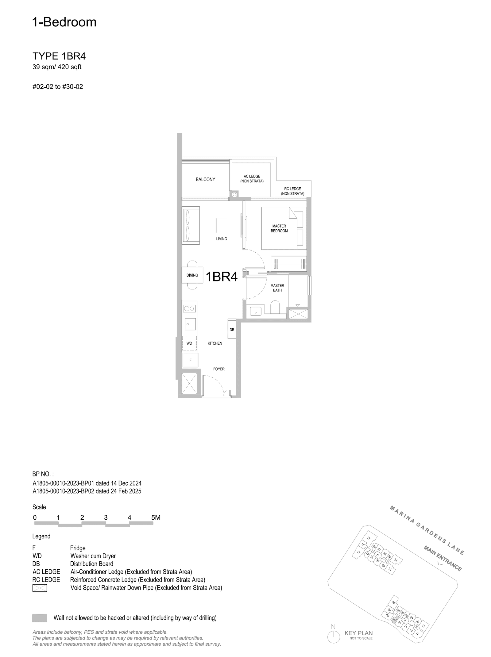 One Marina Gardens, floor plan 1BR4 (1 Bedroom)