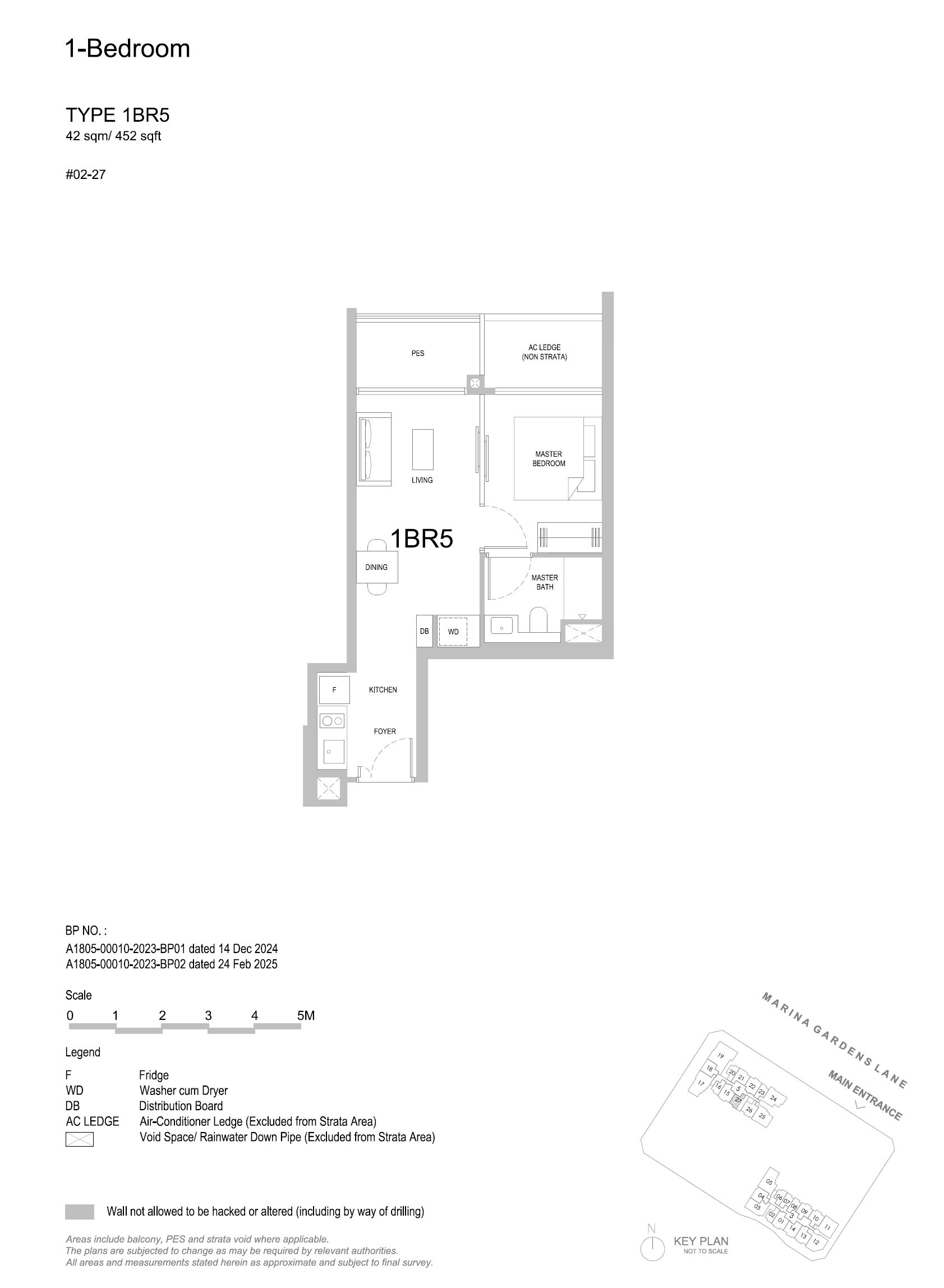 One Marina Gardens, floor plan 1BR5 (1 Bedroom)
