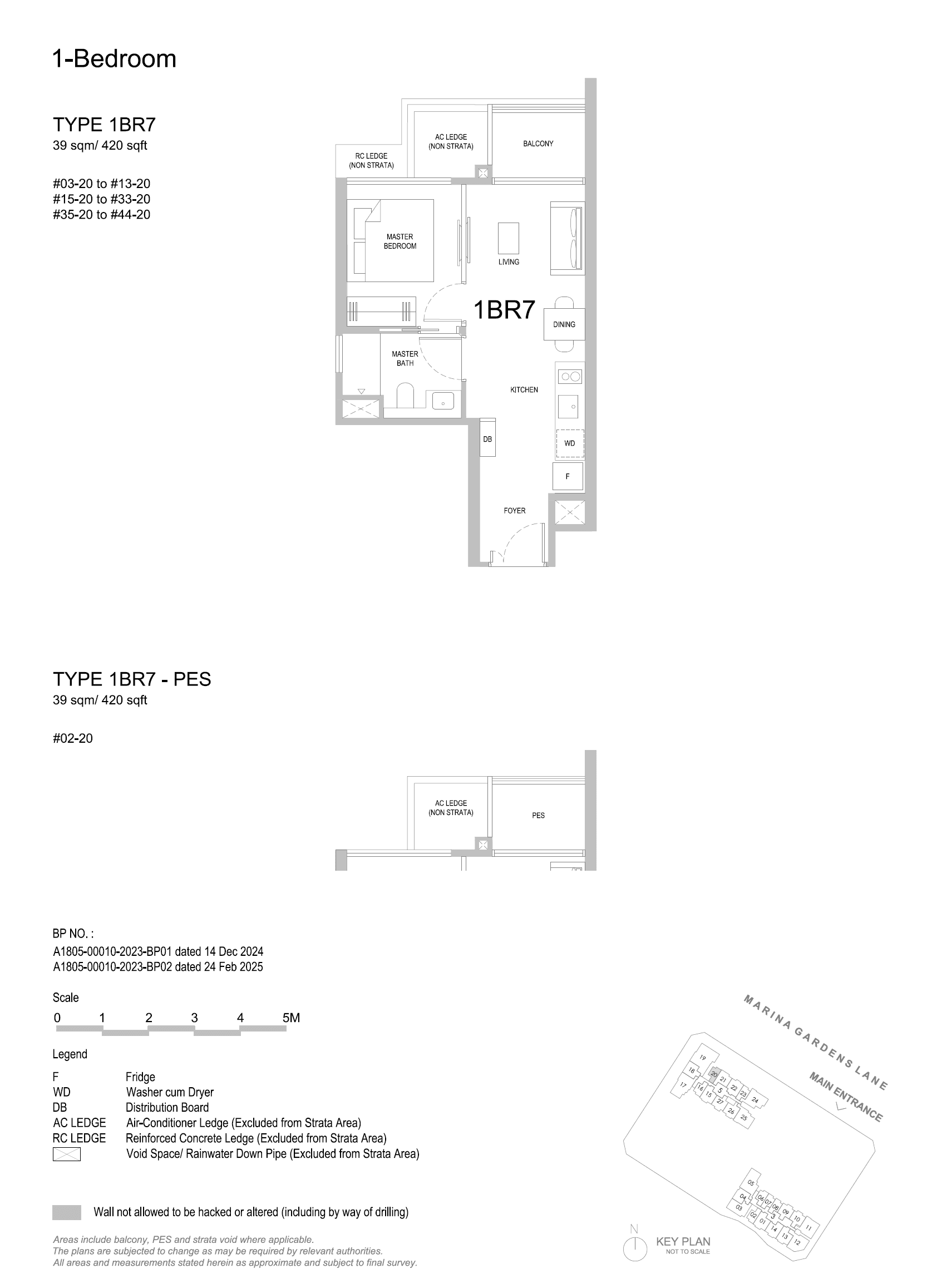 One Marina Gardens, floor plan 1BR7 (1 Bedroom)