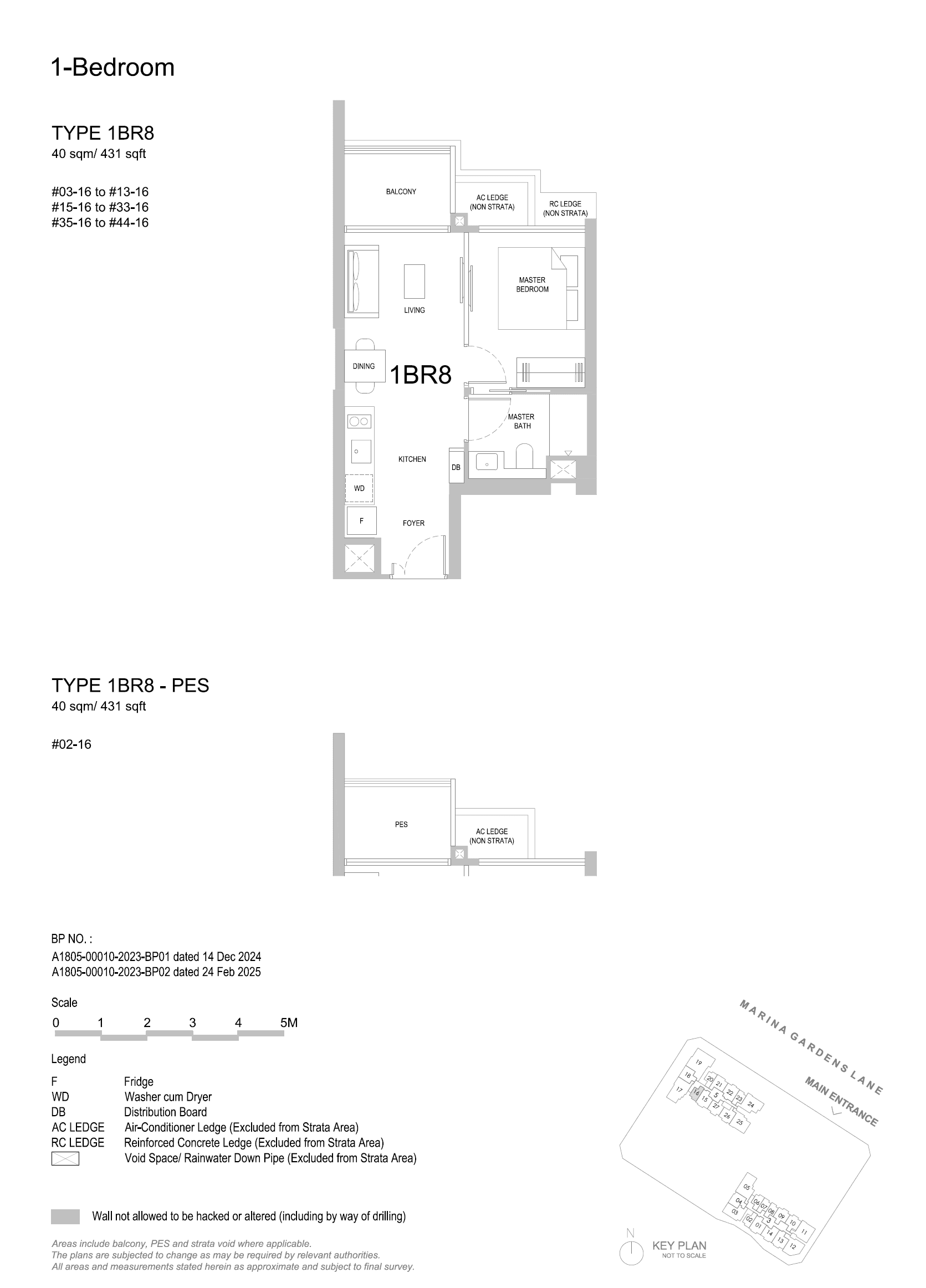 One Marina Gardens, floor plan 1BR8 (1 Bedroom)