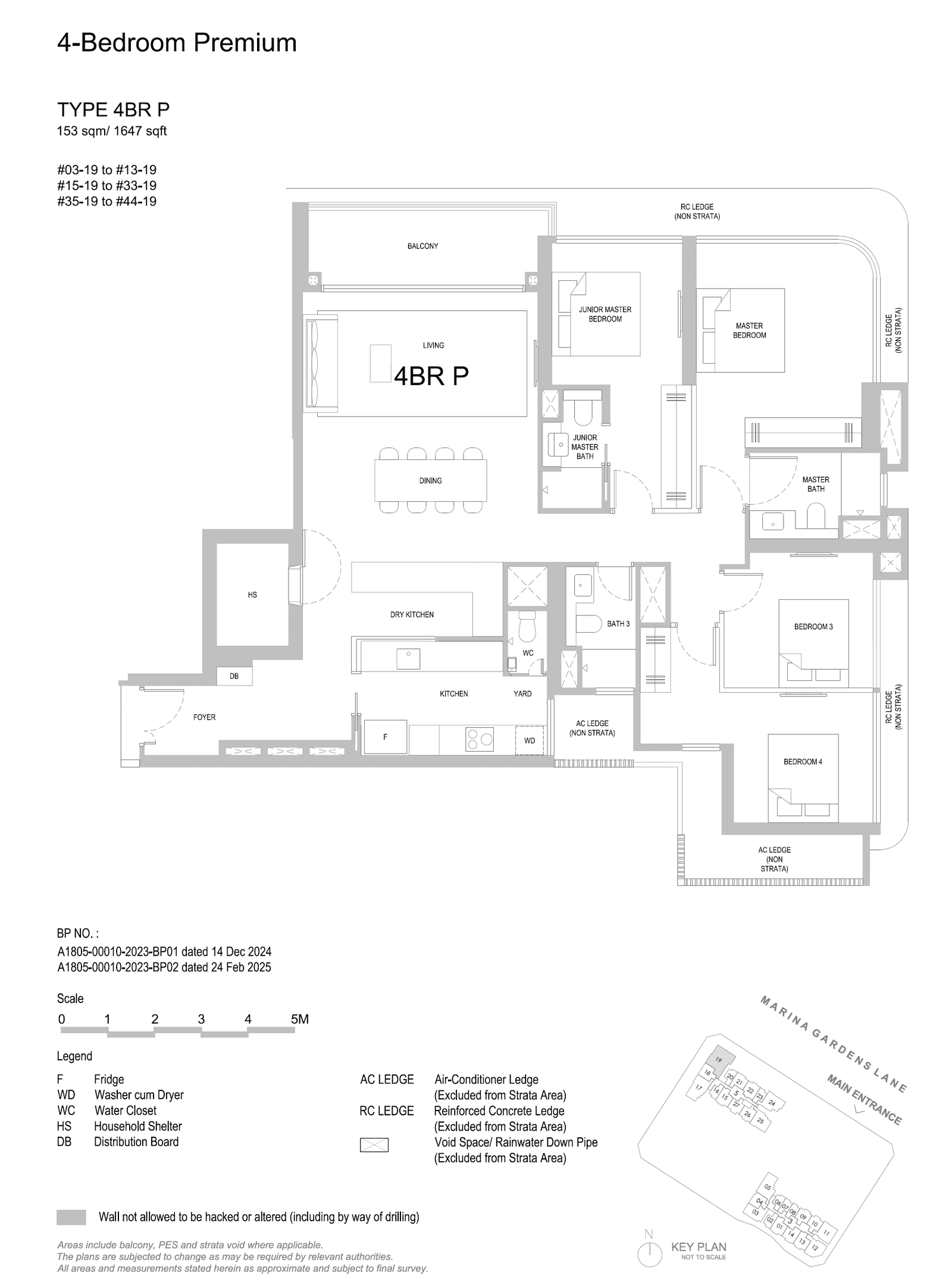One Marina Gardens, floor plan 4BR P (4 Bedroom Premium)