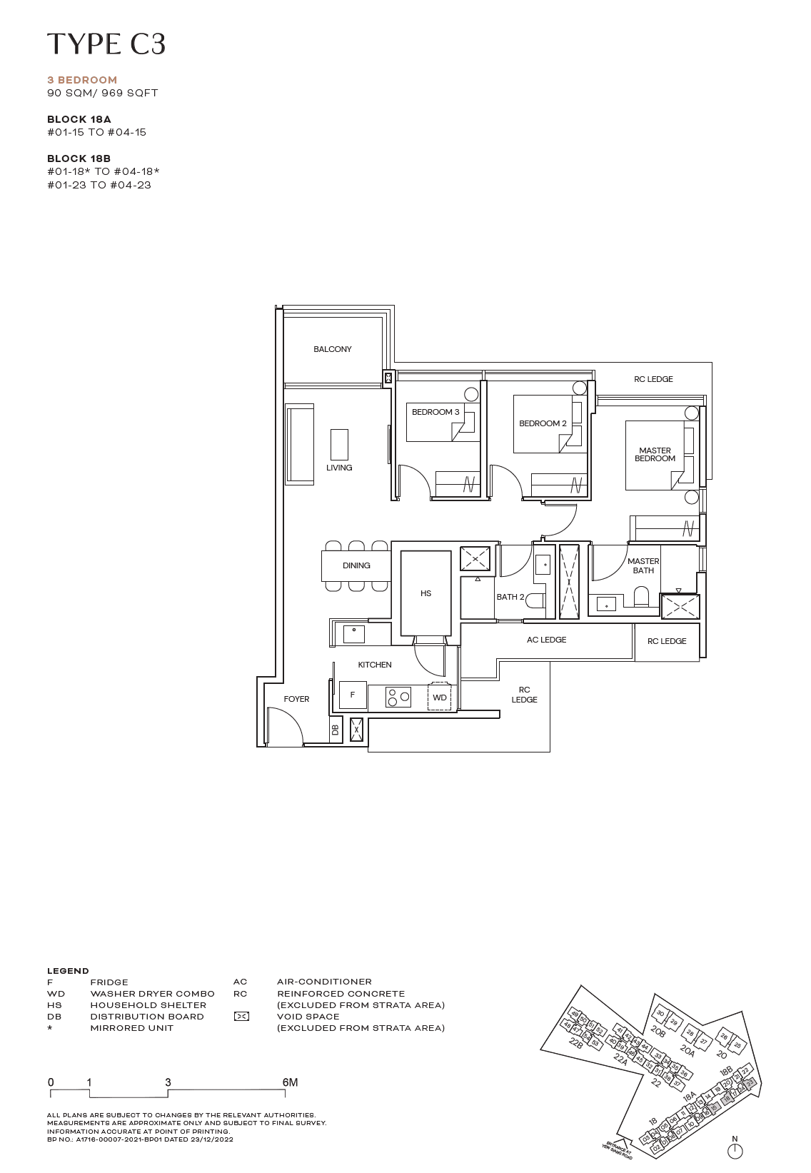 Terra Hill, floor plan C3 (3 Bedroom)