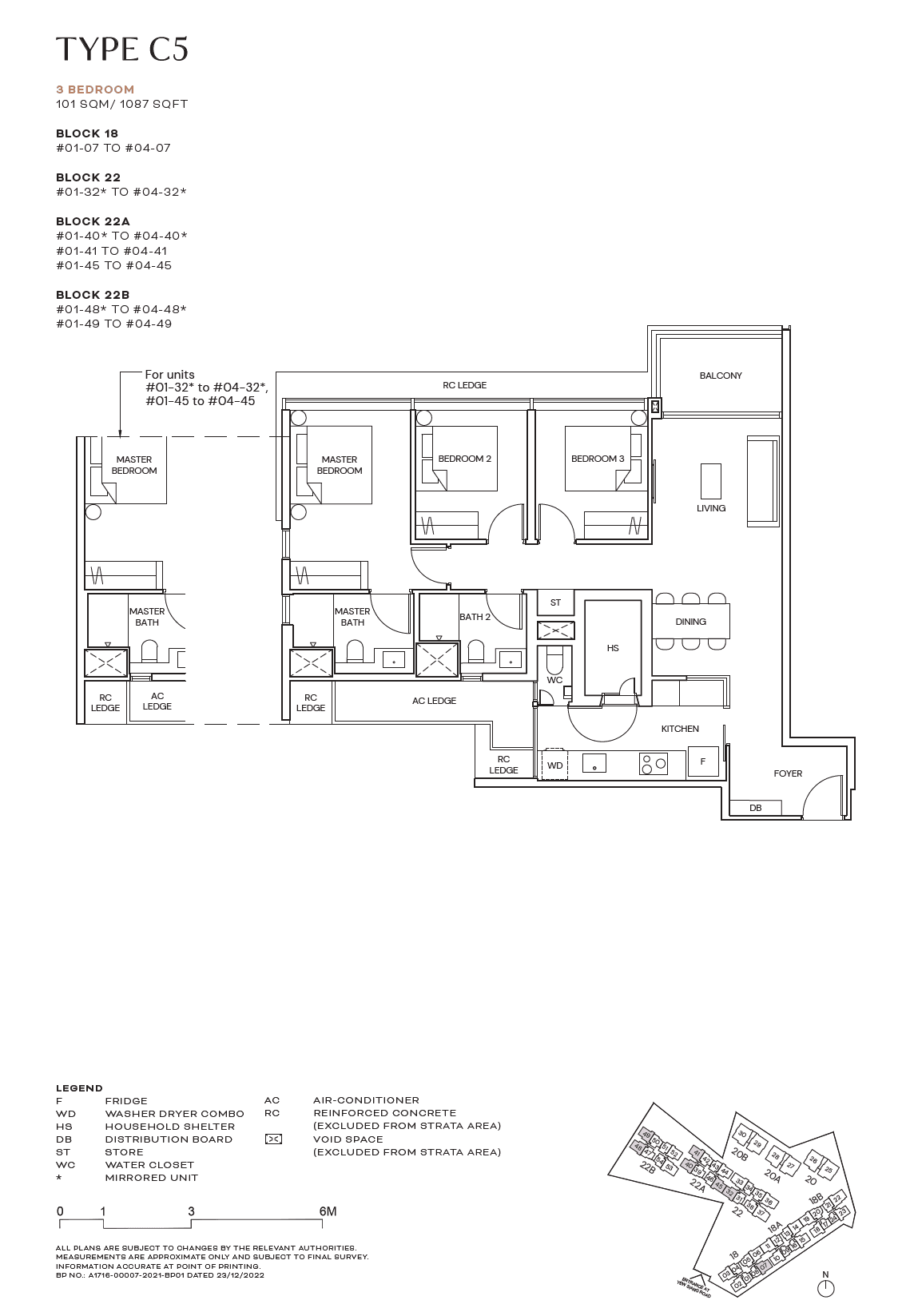 Terra Hill, floor plan C5 (3 Bedroom)