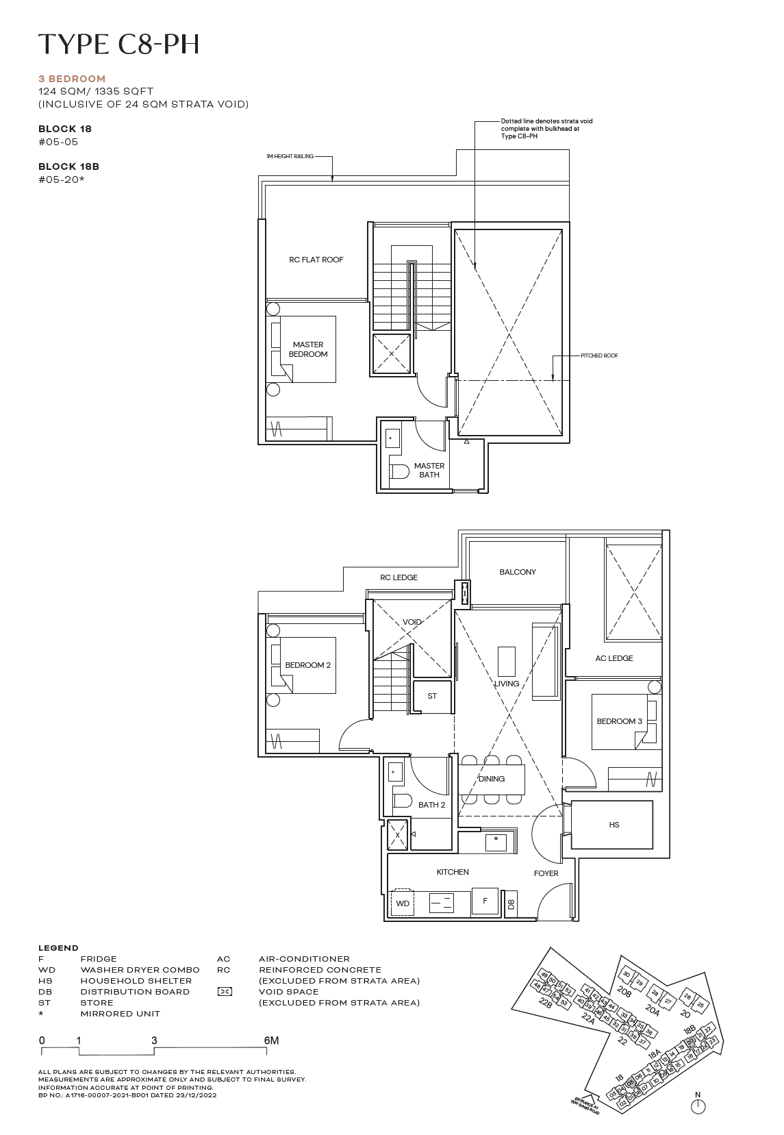 Terra Hill, floor plan C8-PH (3 Bedroom)