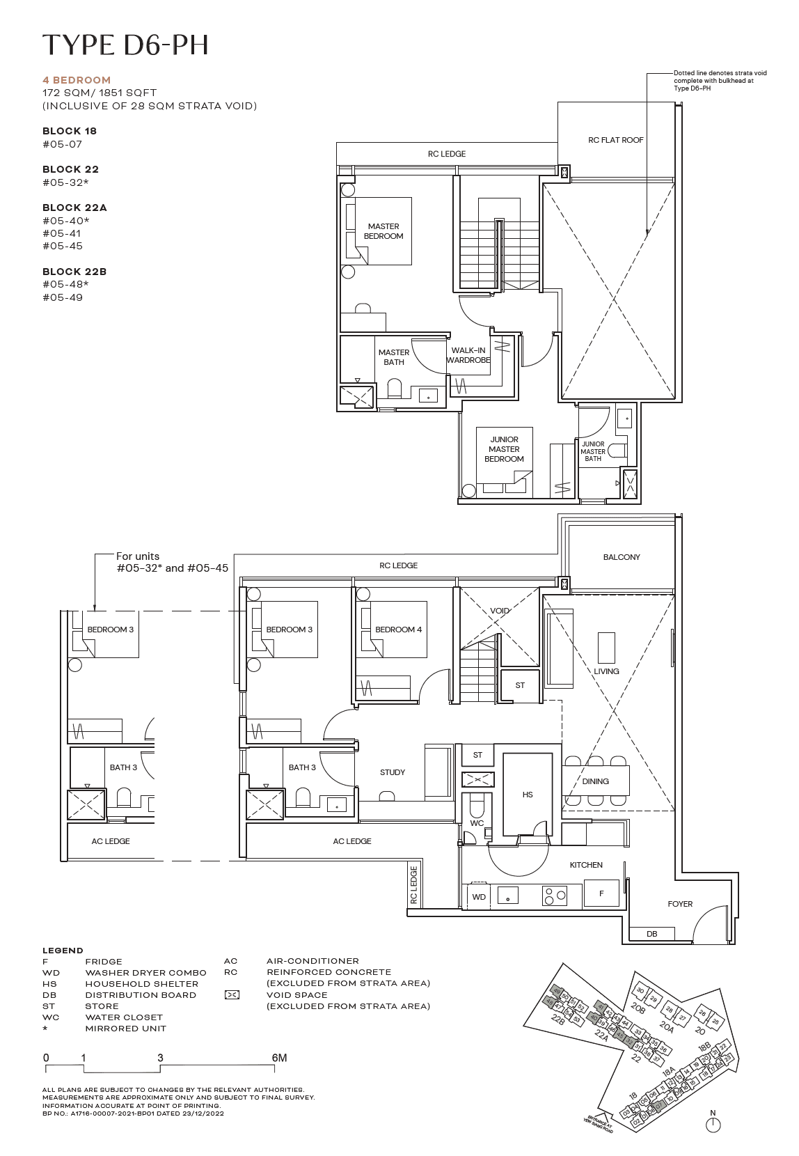 Terra Hill, floor plan D6-PH (4 Bedroom)