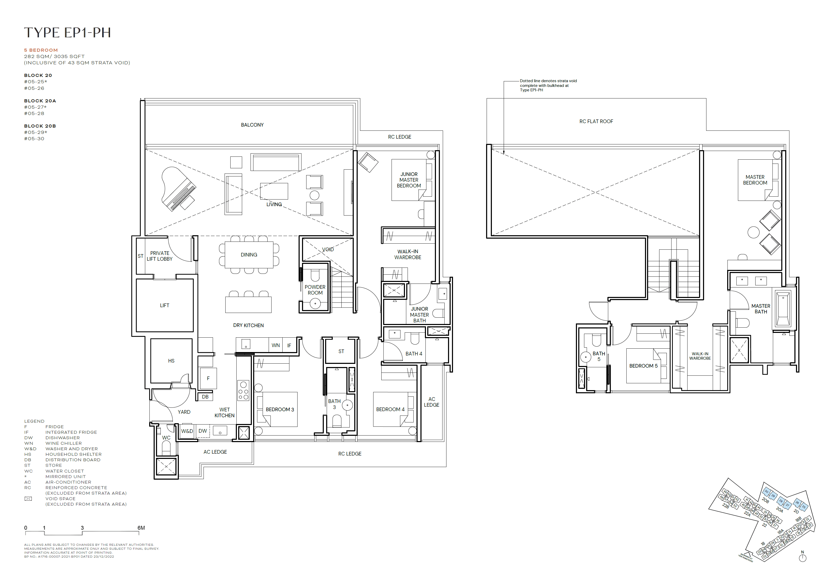 Terra Hill, floor plan EP1-PH (5 Bedroom)