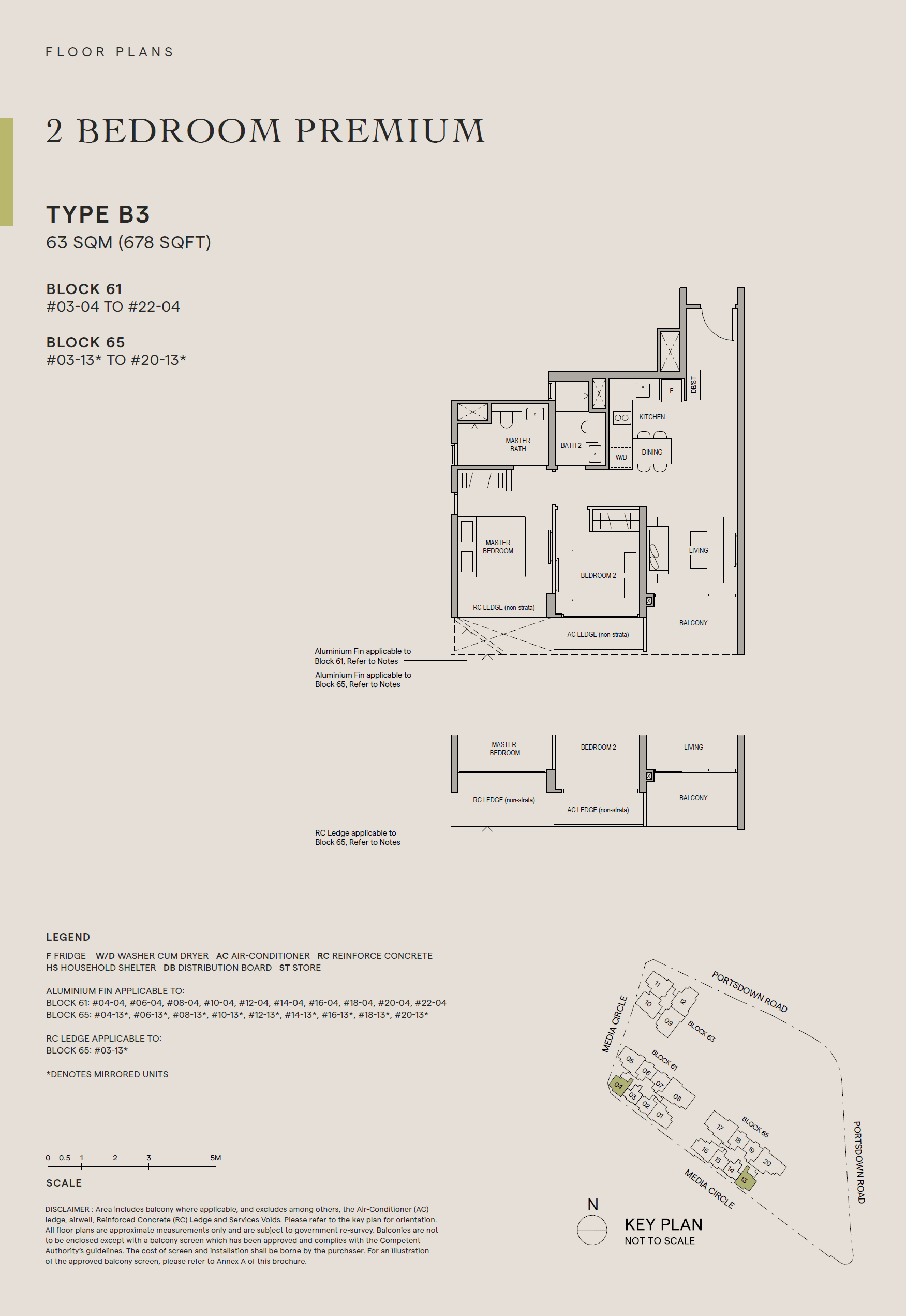 Bloomsbury Residences, floor plan B3 (2 Bedroom Premium)