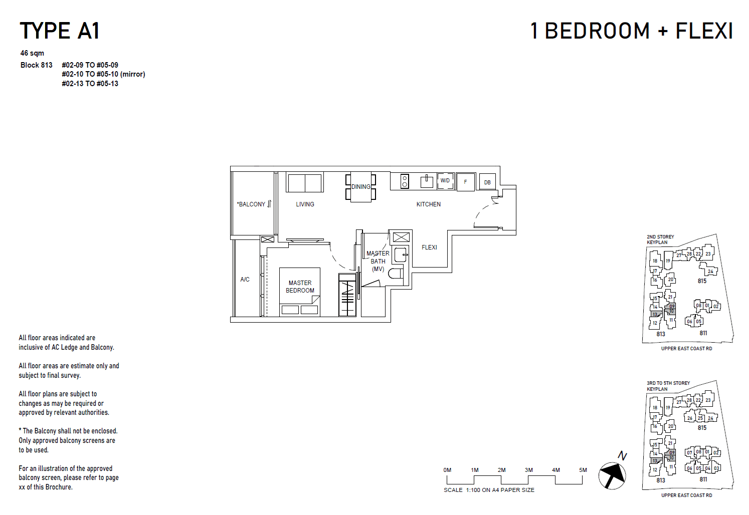 Bagnall Haus, floor plan A1 (1 Bedroom + Flexi)