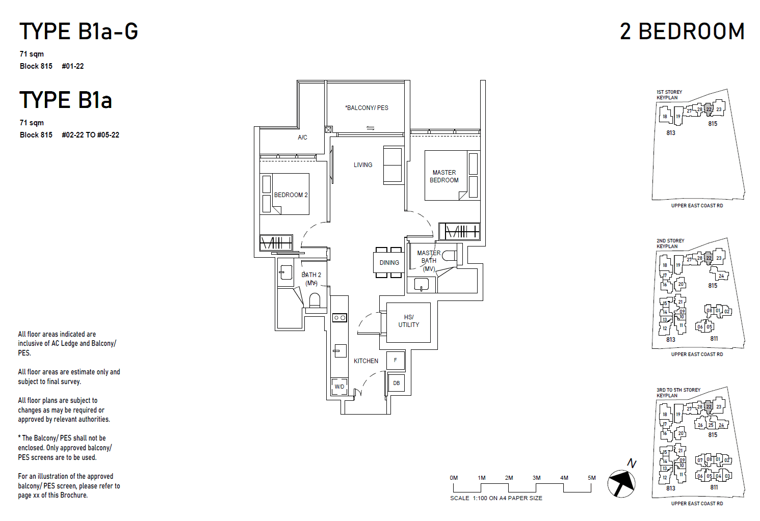 Bagnall Haus, floor plan B1a (2 Bedroom)