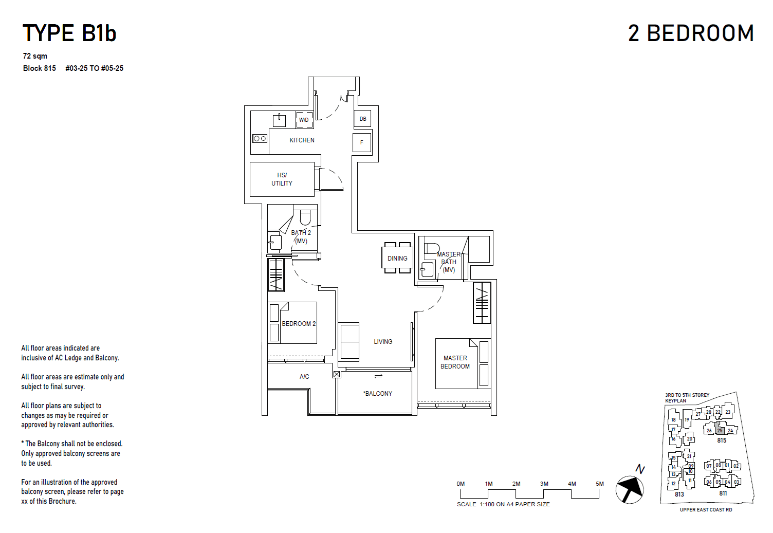 Bagnall Haus, floor plan B1b (2 Bedroom)