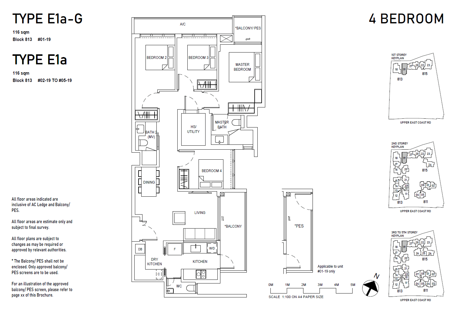 Bagnall Haus, floor plan E1a-G (4 Bedroom + F)