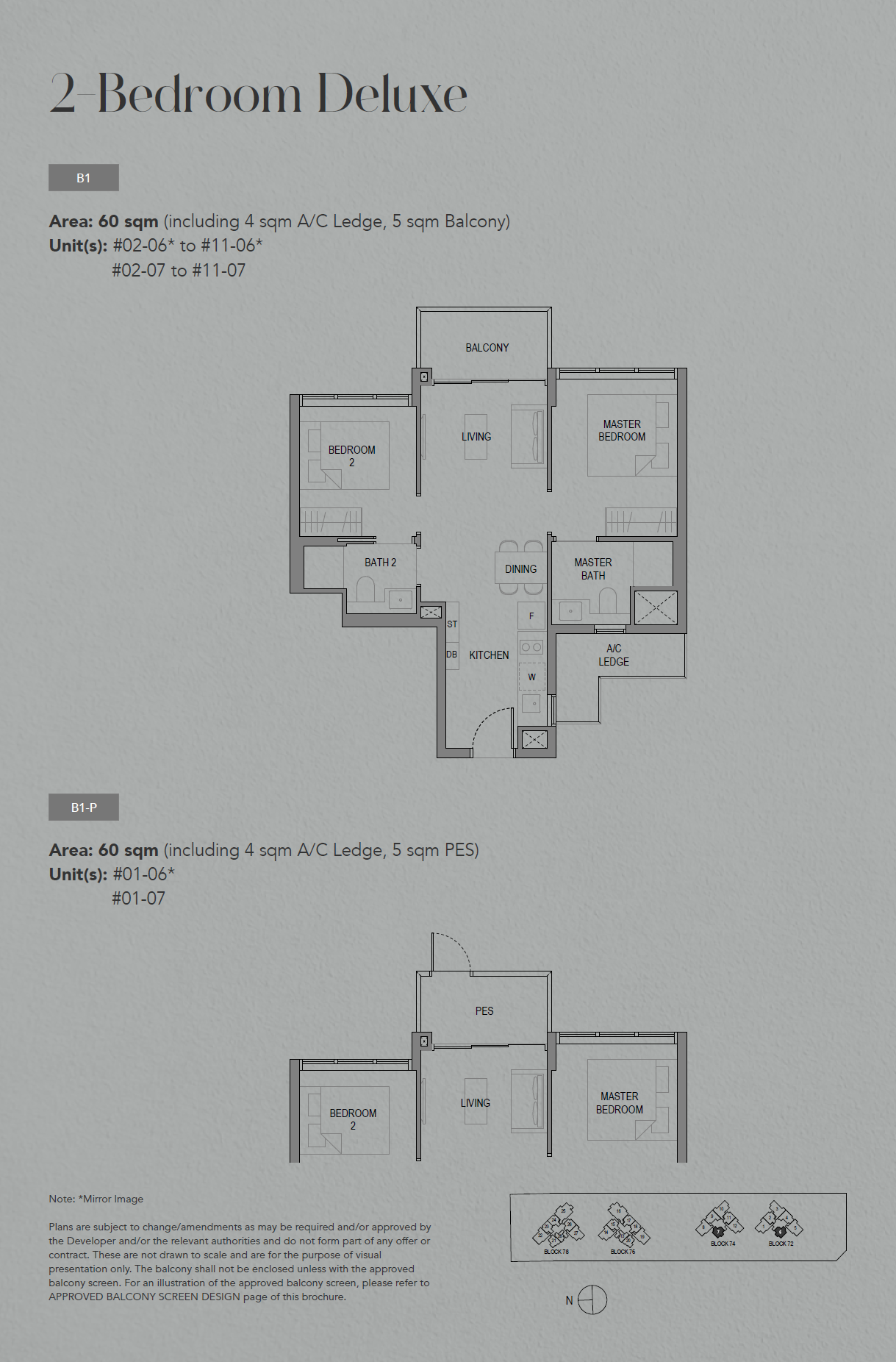 SORA, floor plan B1 (2 Bedroom Deluxe)