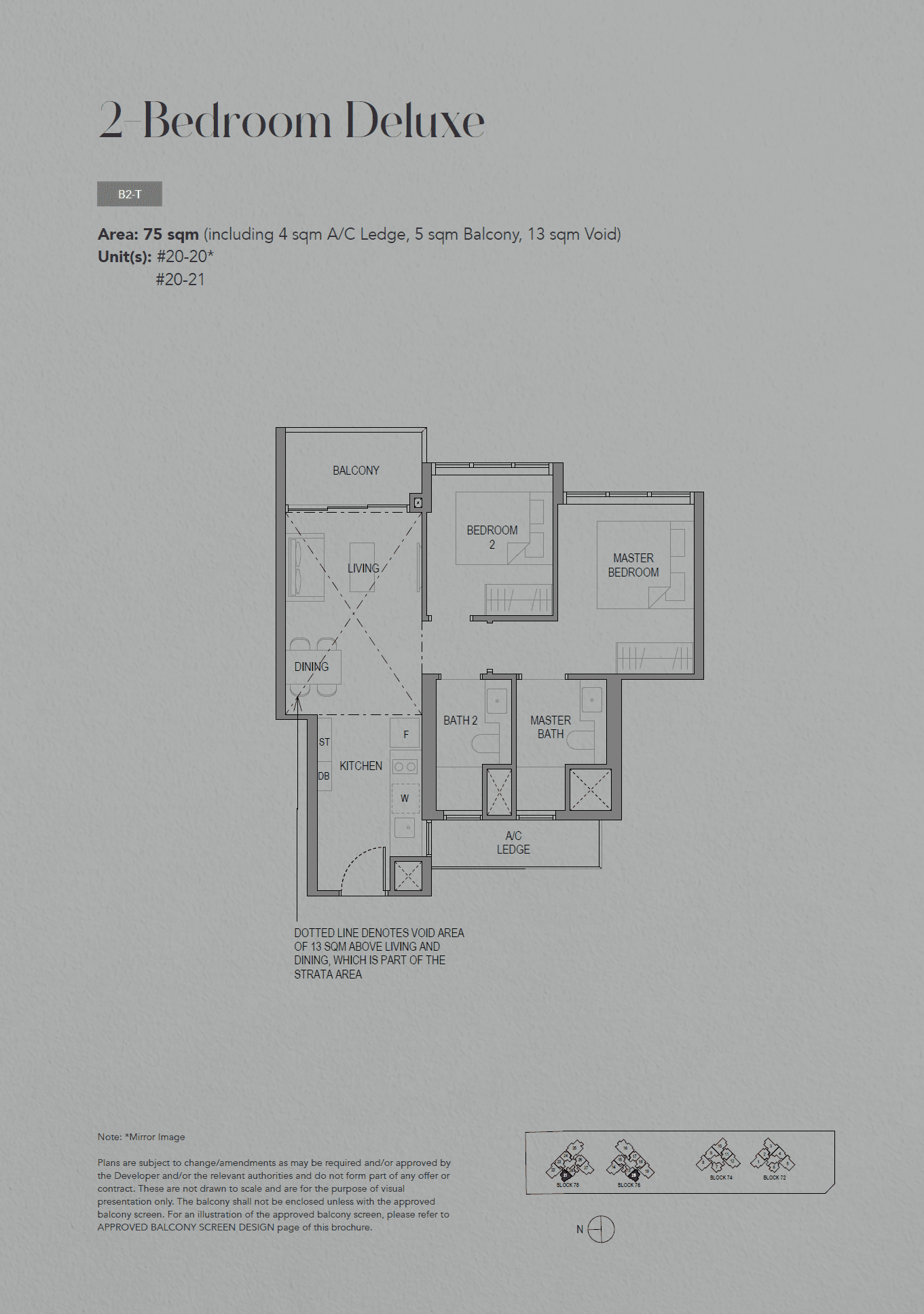 SORA, floor plan B2-T (2 Bedroom Deluxe)
