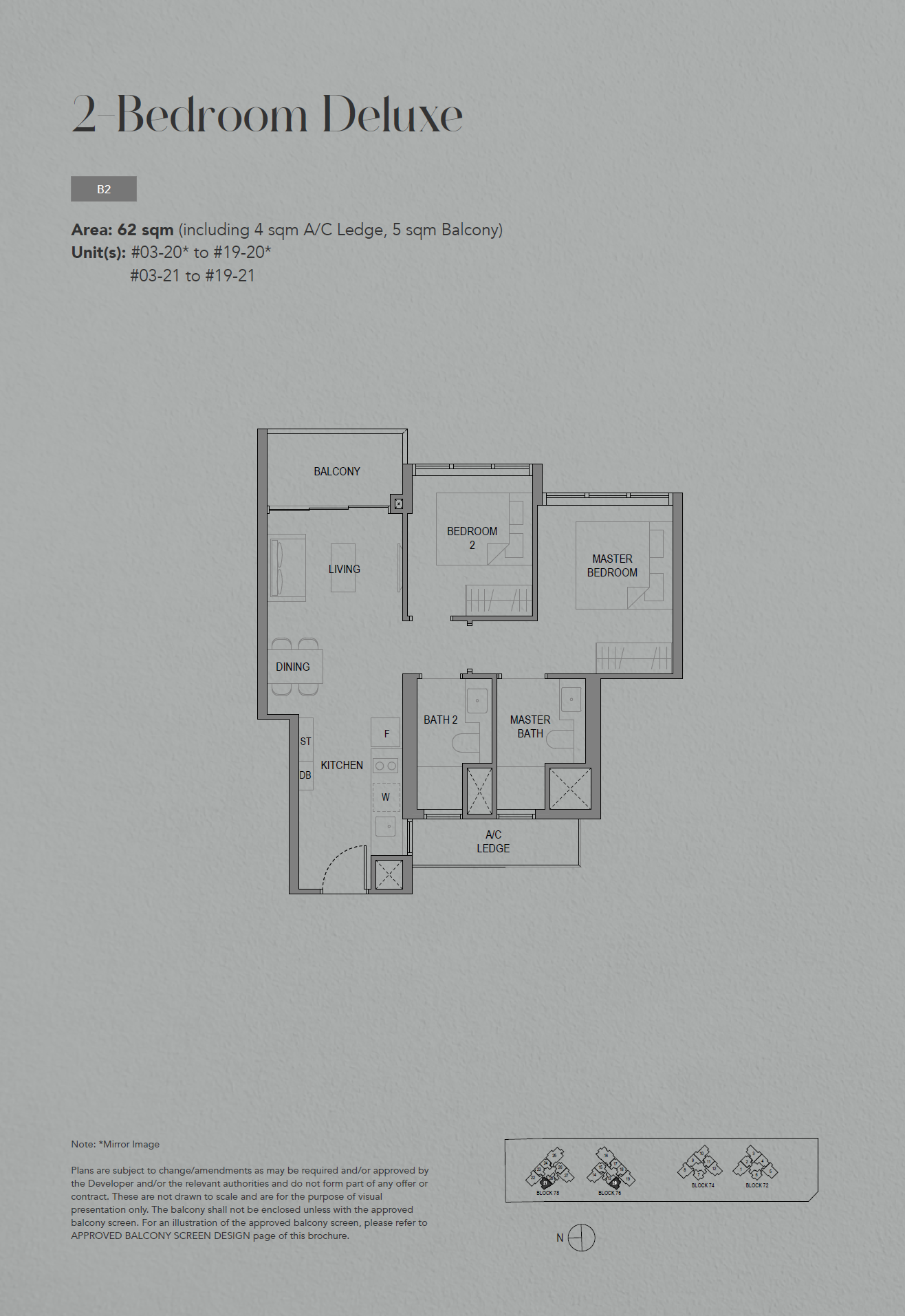 SORA, floor plan B2 (2 Bedroom Deluxe)