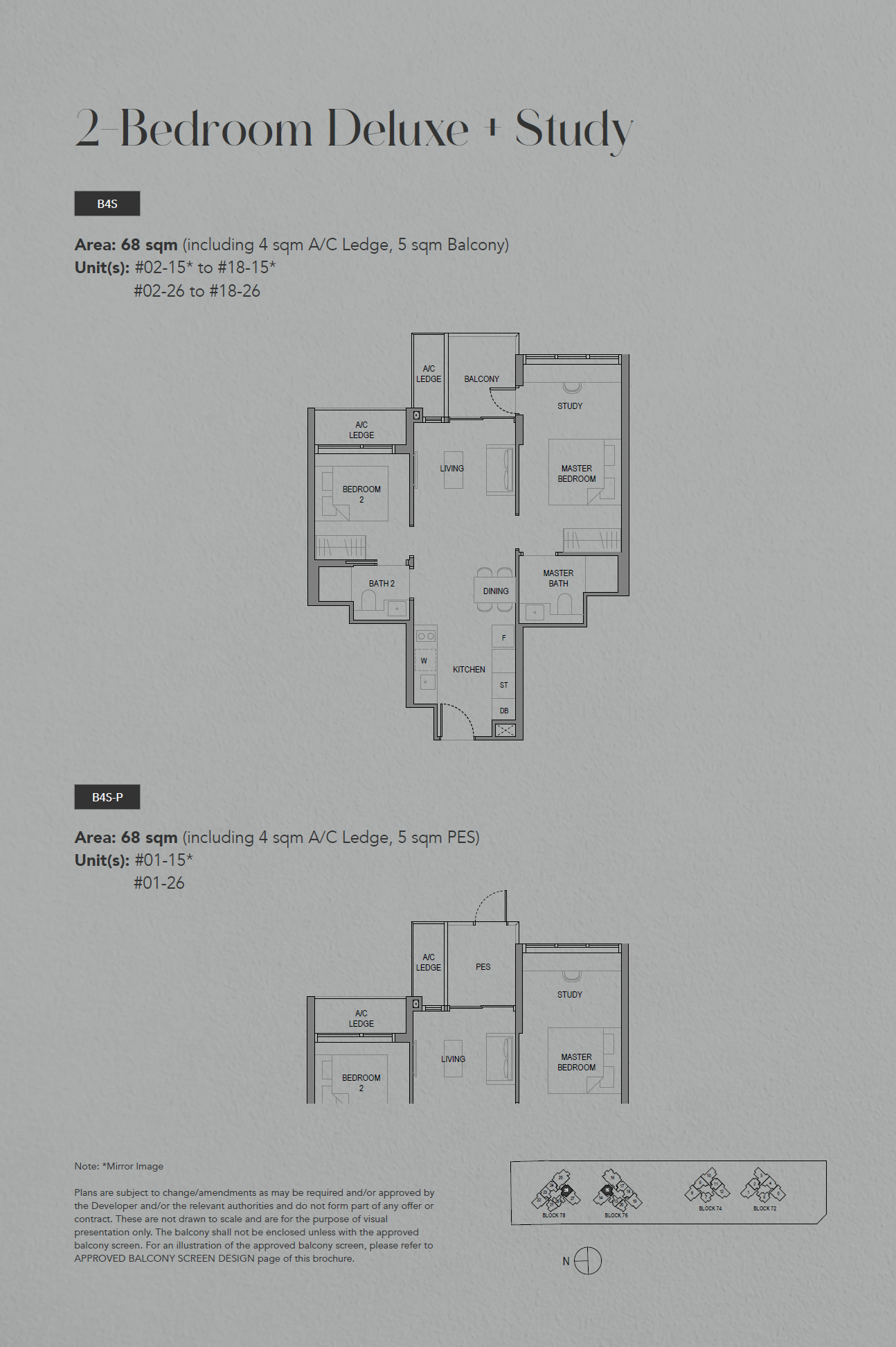 SORA, floor plan B4S-P (2 Bedroom Deluxe + Study)