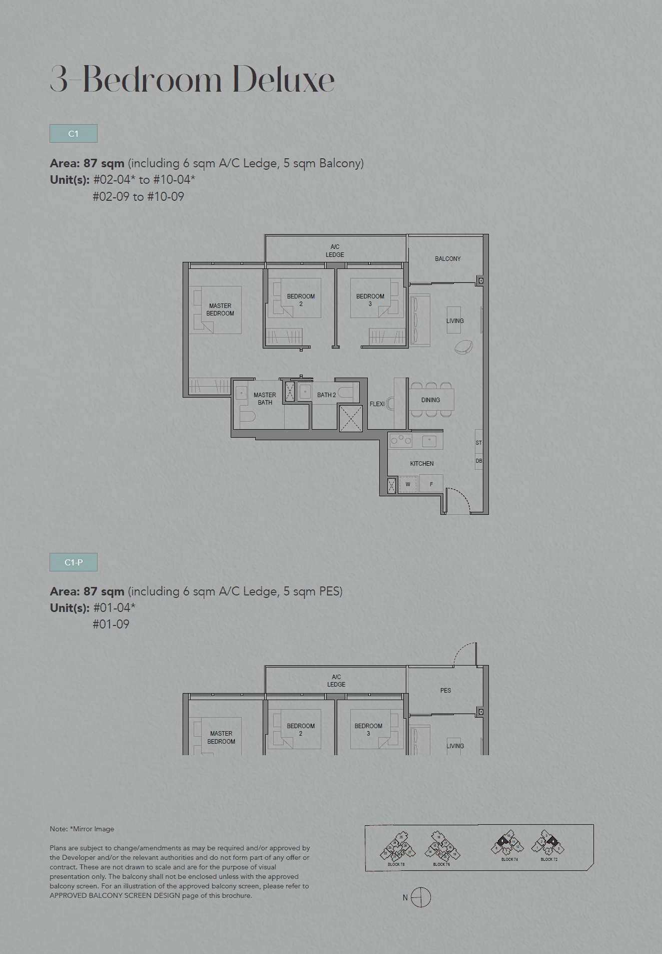 SORA, floor plan C1 (3 Bedroom Deluxe)
