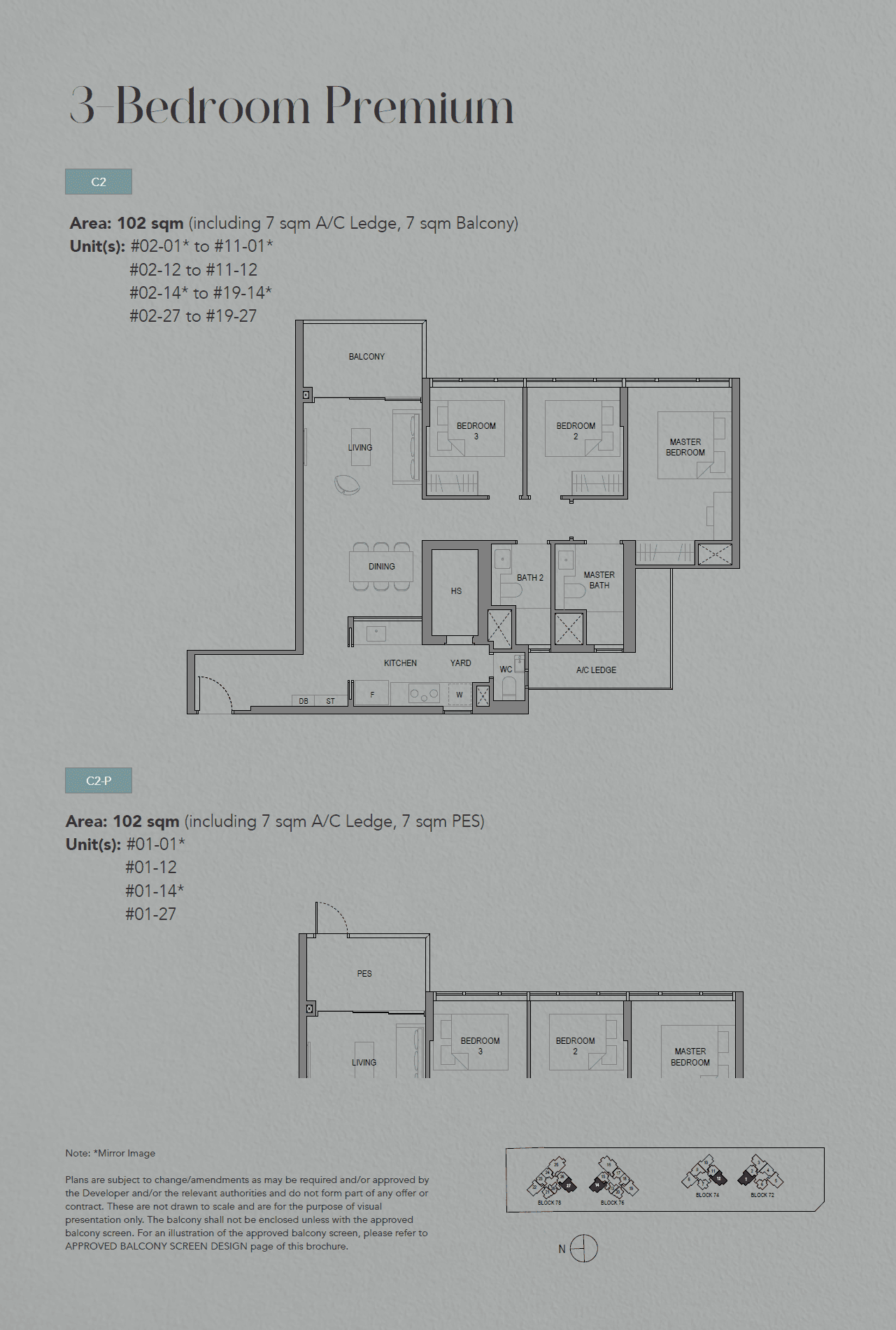 SORA, floor plan C2 (3 Bedroom Premium)