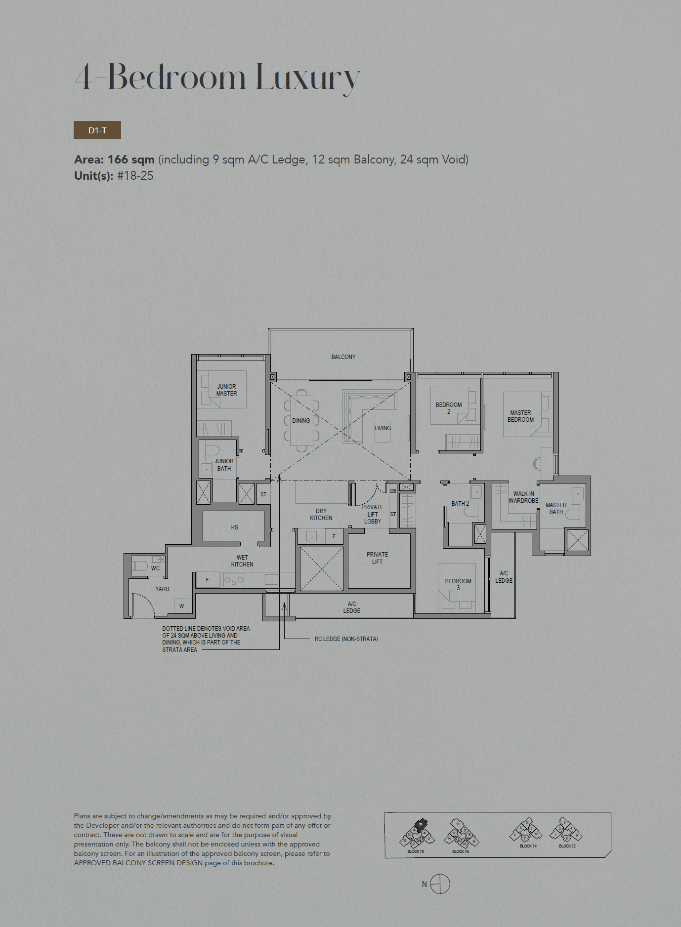 SORA, floor plan D1-T (4 Bedroom Luxury)