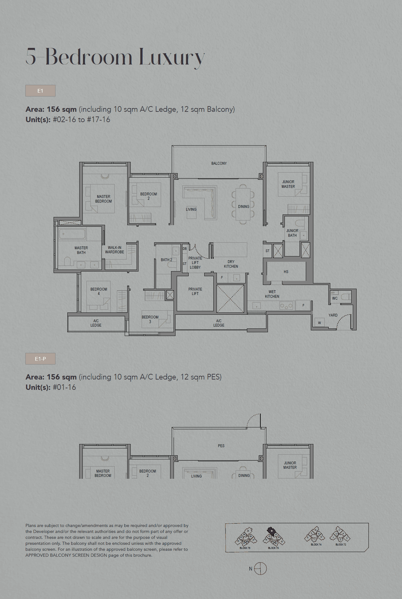 SORA, floor plan E1-P (5 Bedroom Luxury)